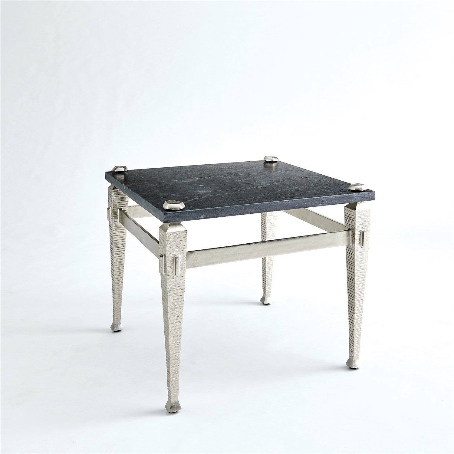 Roman End Table-Global Views-GVSA-RT9.90019-Side TablesNickel-1-France and Son