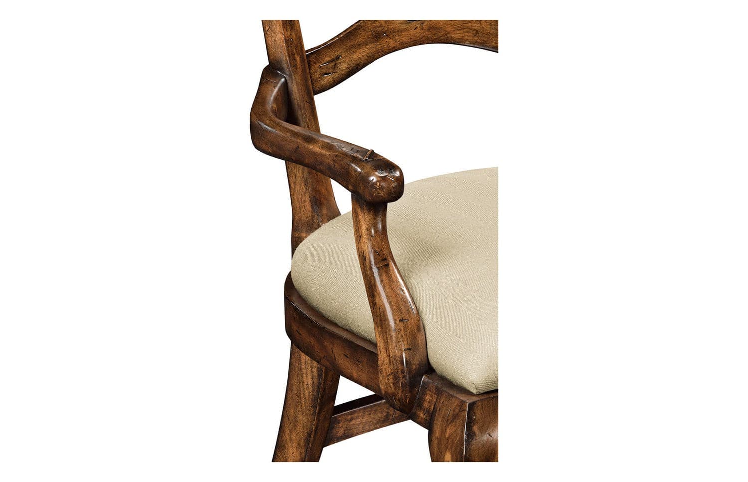 Casual Rustic Walnut Dining Arm Chair-Jonathan Charles-JCHARLES-495293-AC-RWL-F001-Dining Chairs-4-France and Son