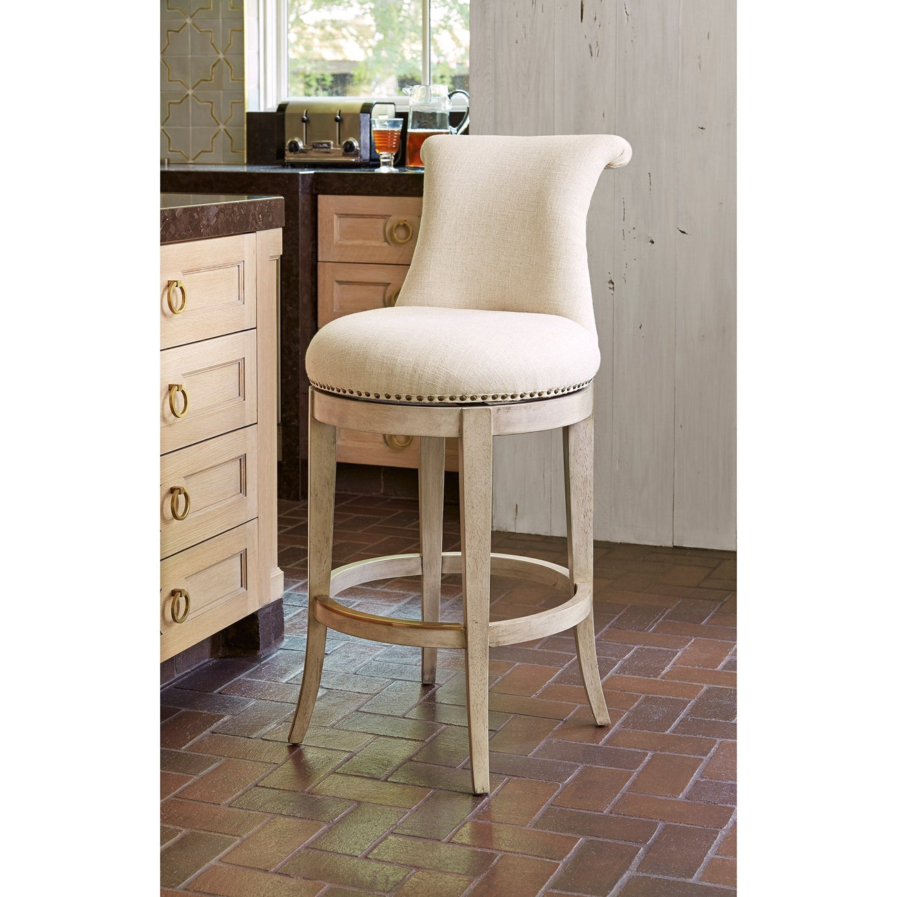 Ionic Barstool - Grey-Ambella-AMBELLA-61000-510-003-Bar Stools-1-France and Son