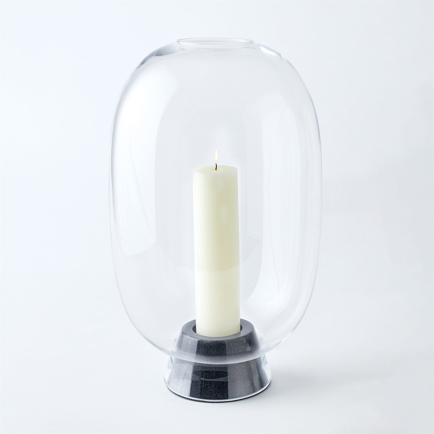 Marble Cone Hurricane-Global Views-GVSA-9.93722-Candle HoldersBlack-2-France and Son