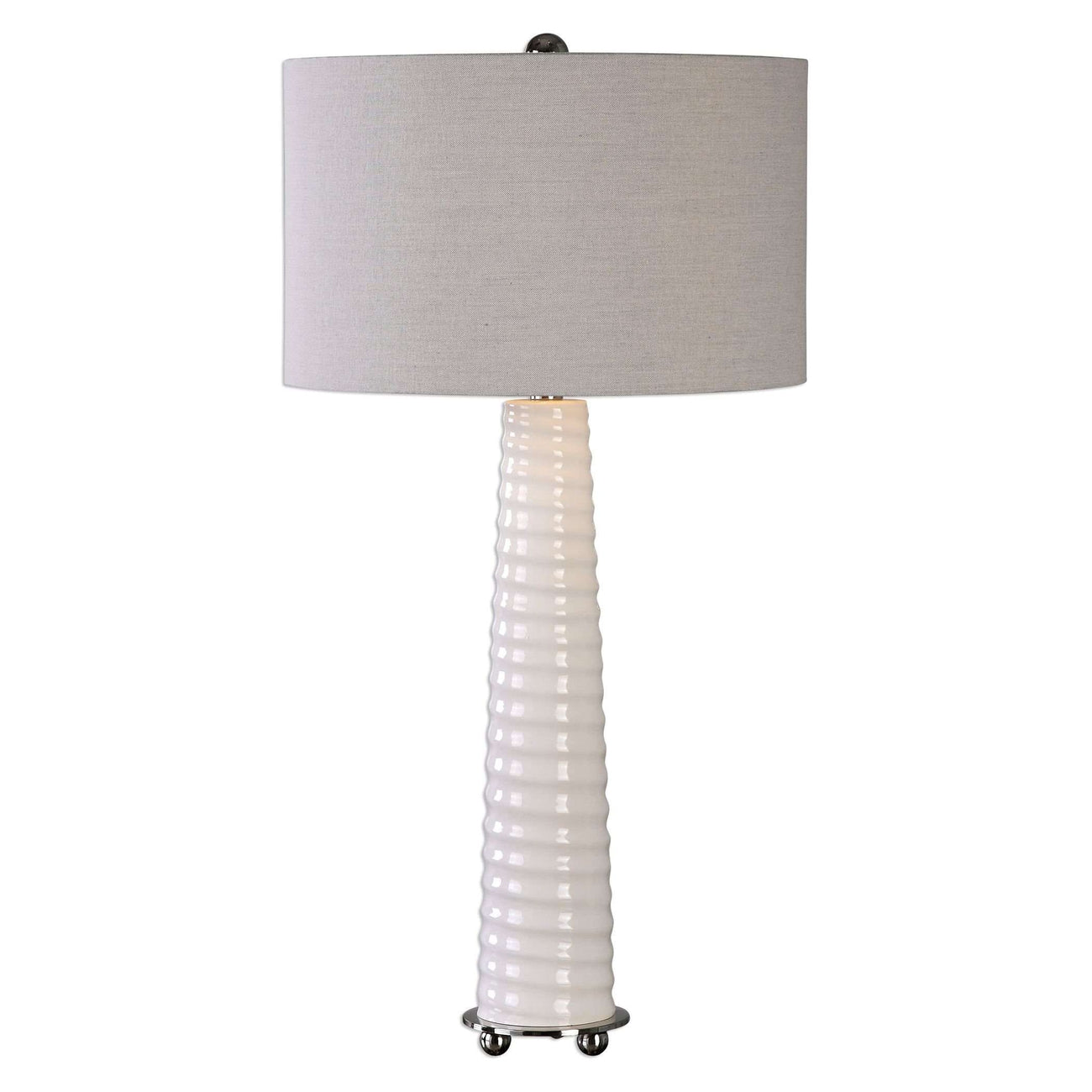 Mavone Gloss White Table Lamp-Uttermost-UTTM-27135-1-Table Lamps-1-France and Son