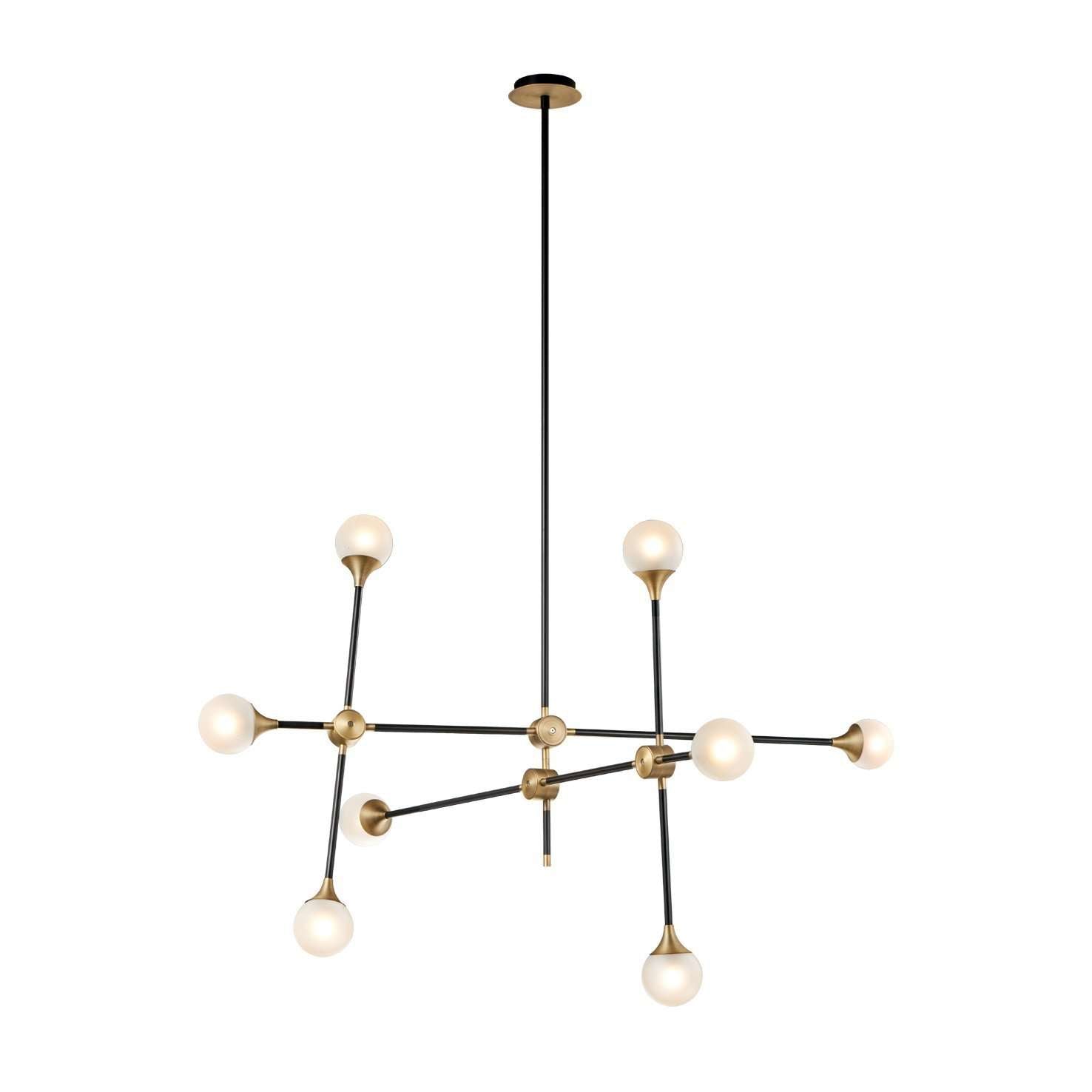 Modern Baton Chandelier - Large-France & Son-LM3648PBLKBRS-Chandeliers-1-France and Son