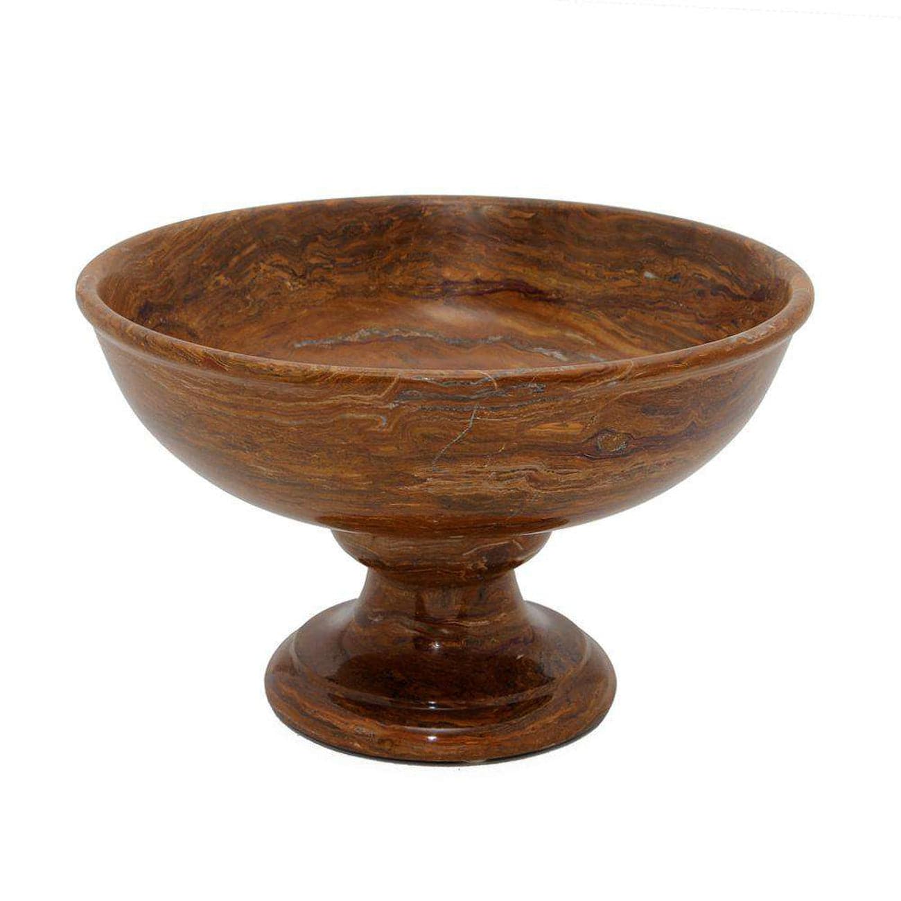 Carpo Collection Saffron Brown 10" Onyx Pedestal Bowl