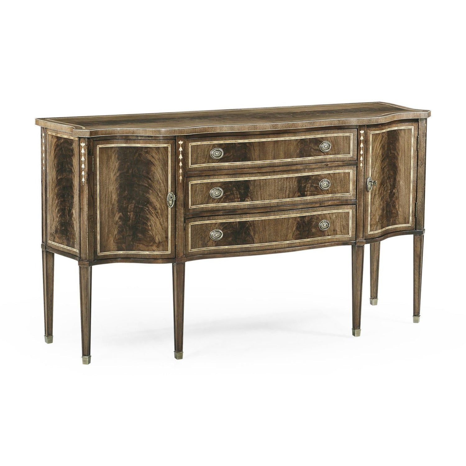 Mahogany Sideboard with Curved Doors-Jonathan Charles-JCHARLES-492637-MBL-Sideboards & CredenzasBleached Mahogany-7-France and Son