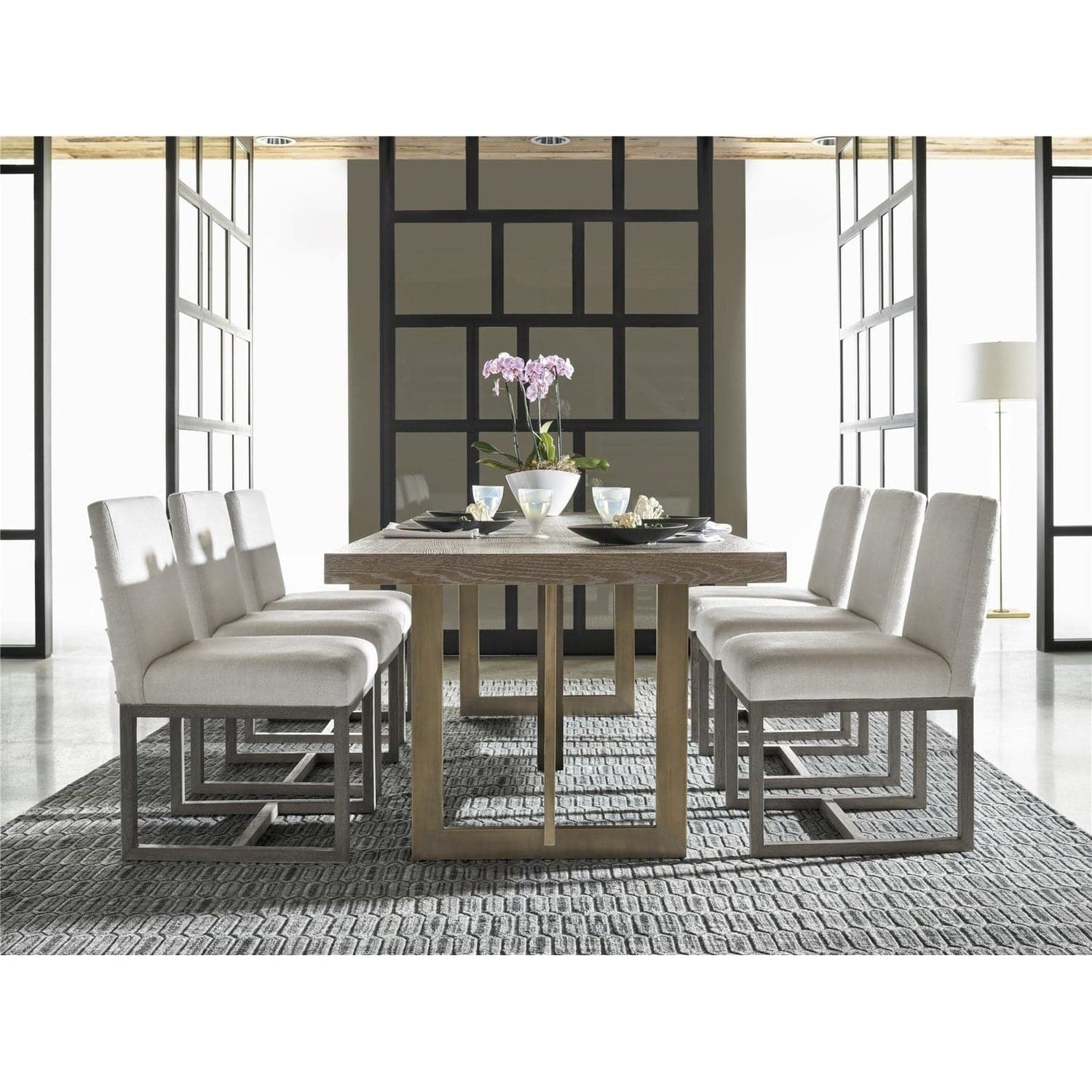 Modern Carter Side Chair-Universal Furniture-UNIV-642738-Dining ChairsCharcoal-Washed Belgian Linen-5-France and Son