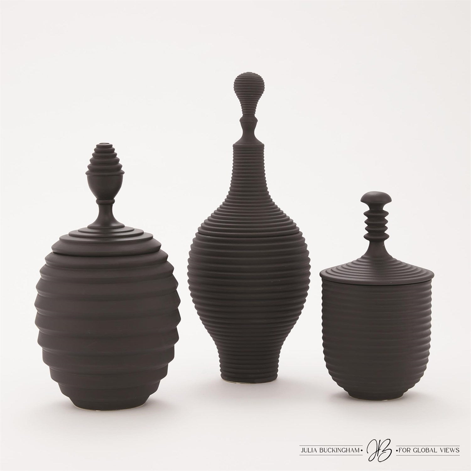Orion Jar-Black-Med-Global Views-GVSA-JB1.10049-Vases-1-France and Son