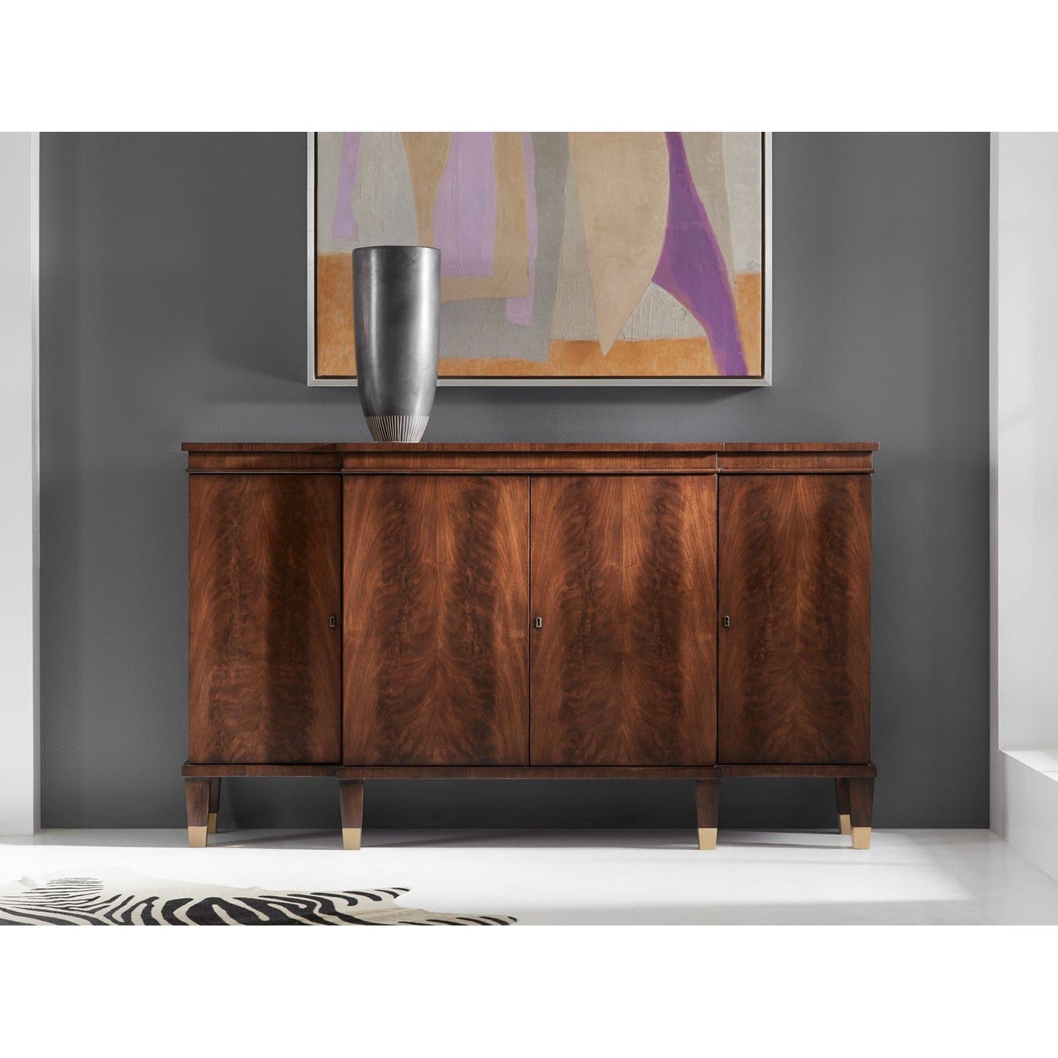 Walnut Breakfront Cabinet-Modern History-MODERN-MH930F01-Bookcases & Cabinets-1-France and Son
