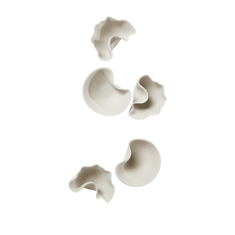 Organic Wall Play - Outdoor Cream - Set Of 6-Gold Leaf Design Group-GOLDL-37832-W-Wall Art-1-France and Son