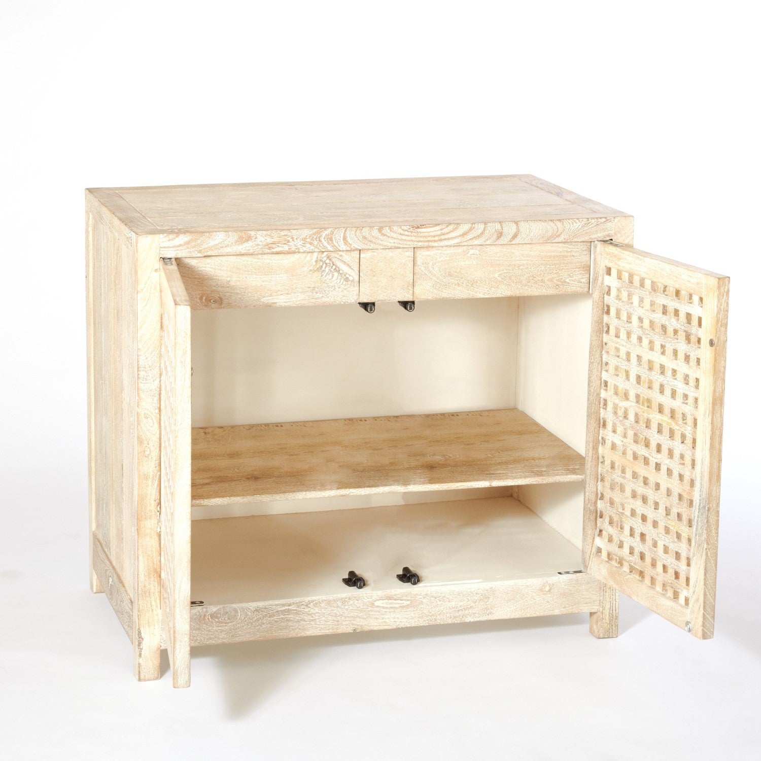 Driftwood Lattice Two - Door Cabinet-Global Views-GVSA-7.90166-Bookcases & Cabinets-2-France and Son