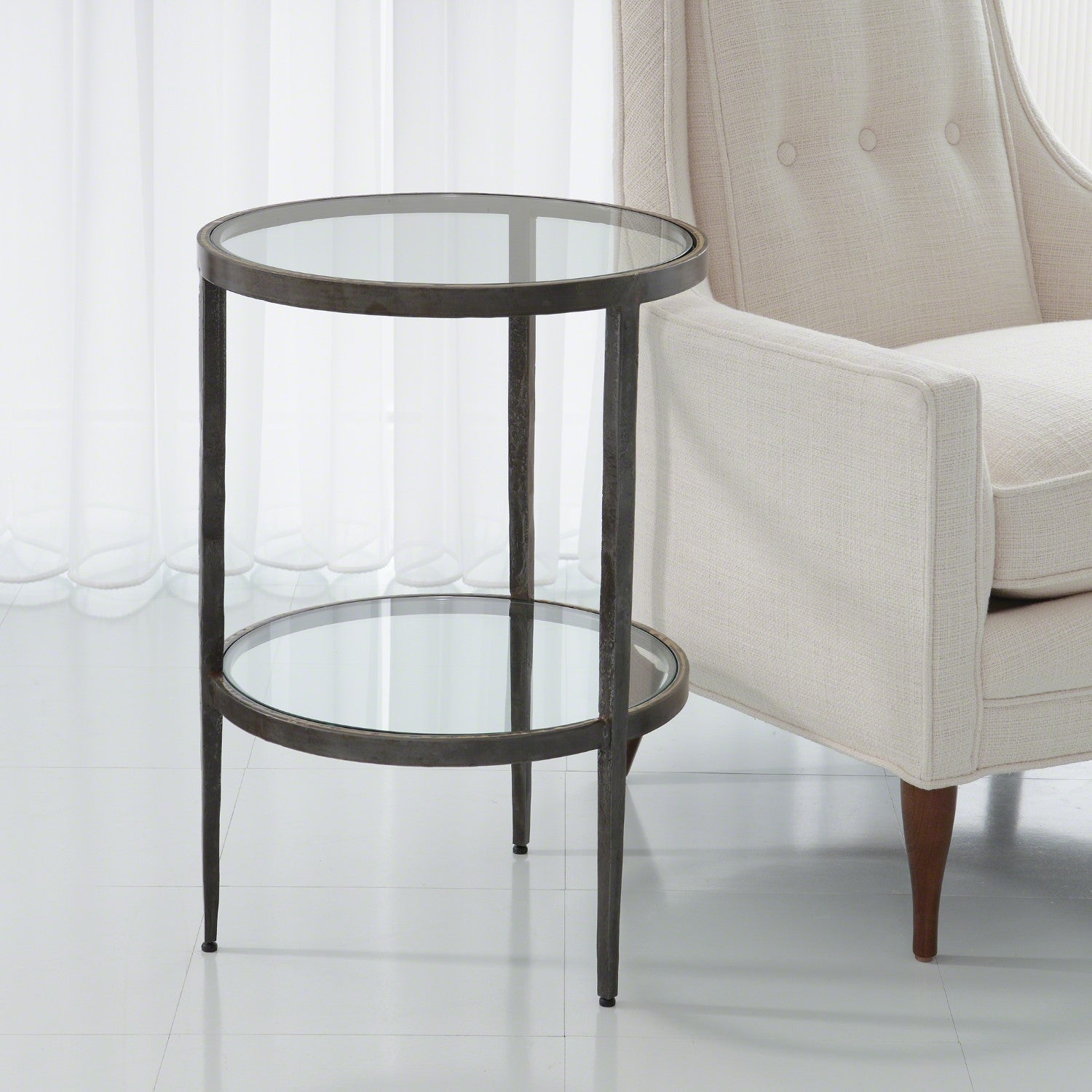Laforge Two-Tier Side Table-Global Views-GVSA-7.90278-Side Tables-1-France and Son