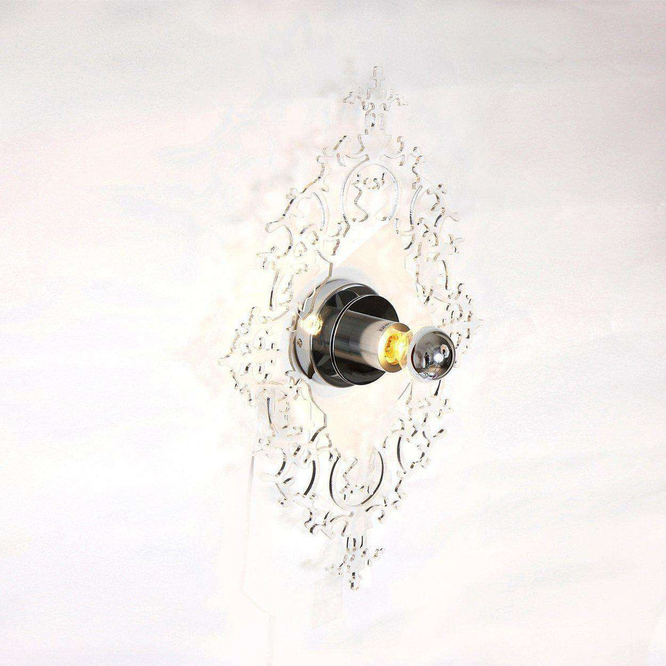 Modern Large Acrylic Baroque Reflection Wall Sconce - Clear