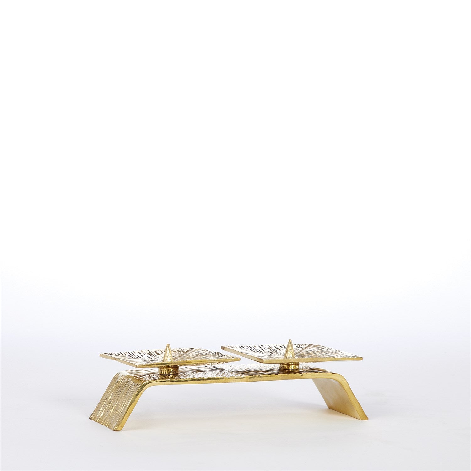 Double Torch Candleholder-Global Views-GVSA-8.83077-Candle HoldersBrass-2-France and Son