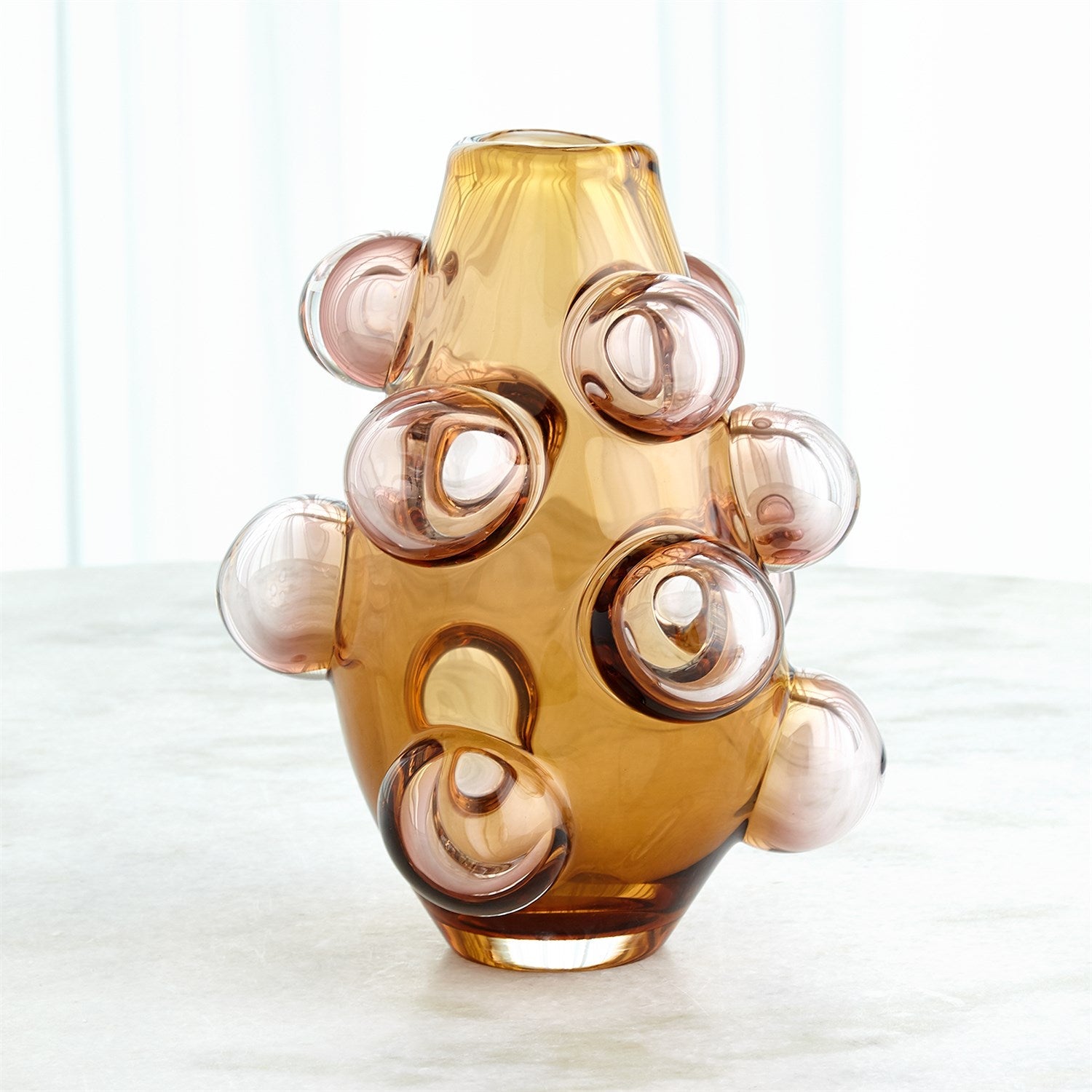 Bubbled Vase - Smoke Grey-Global Views-GVSA-6.60602-VasesLarge - Amber Blush-4-France and Son