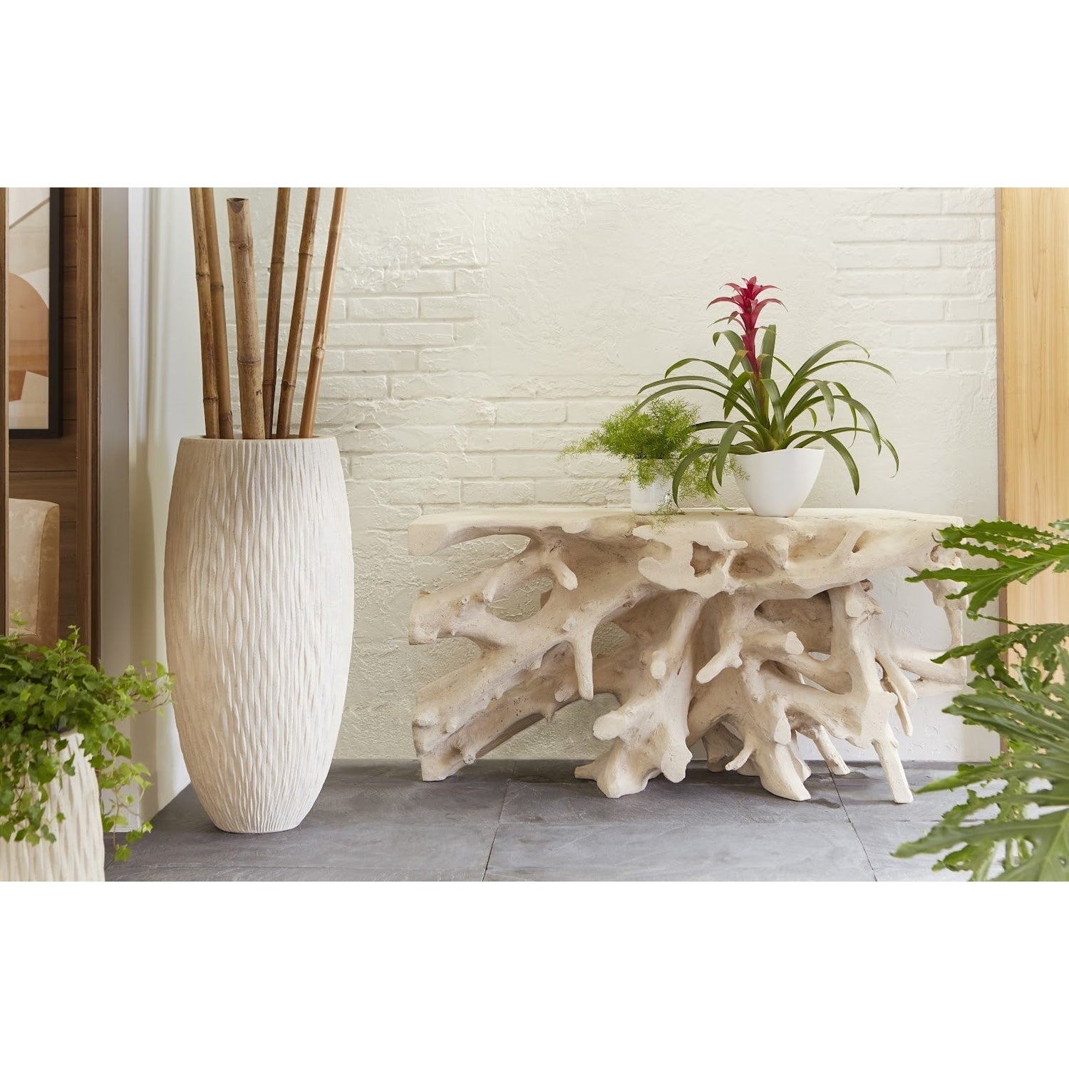 Beau Cast Root Console Table in Roman Stone-Phillips Collection-PHIL-PH110593-Console Tables-2-France and Son