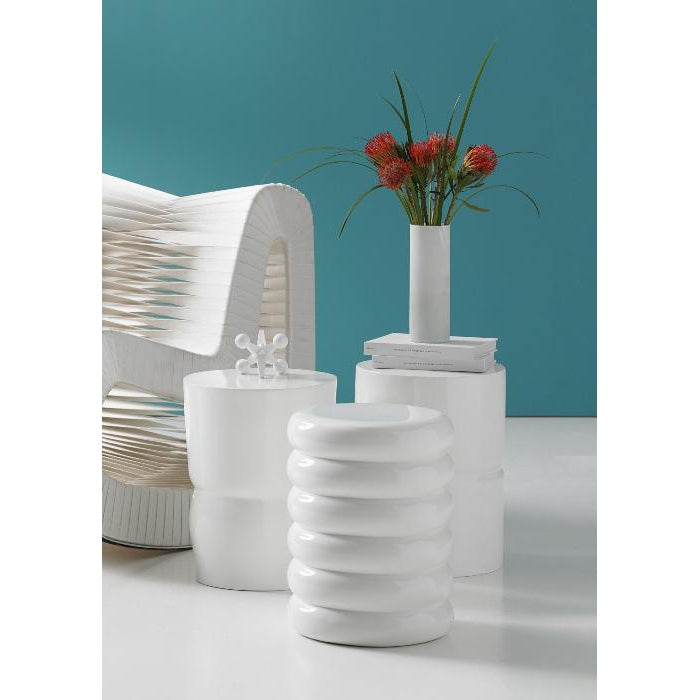 Carved Stool-Phillips Collection-PHIL-PH67724-Stools & OttomansGel Coat White-2-France and Son