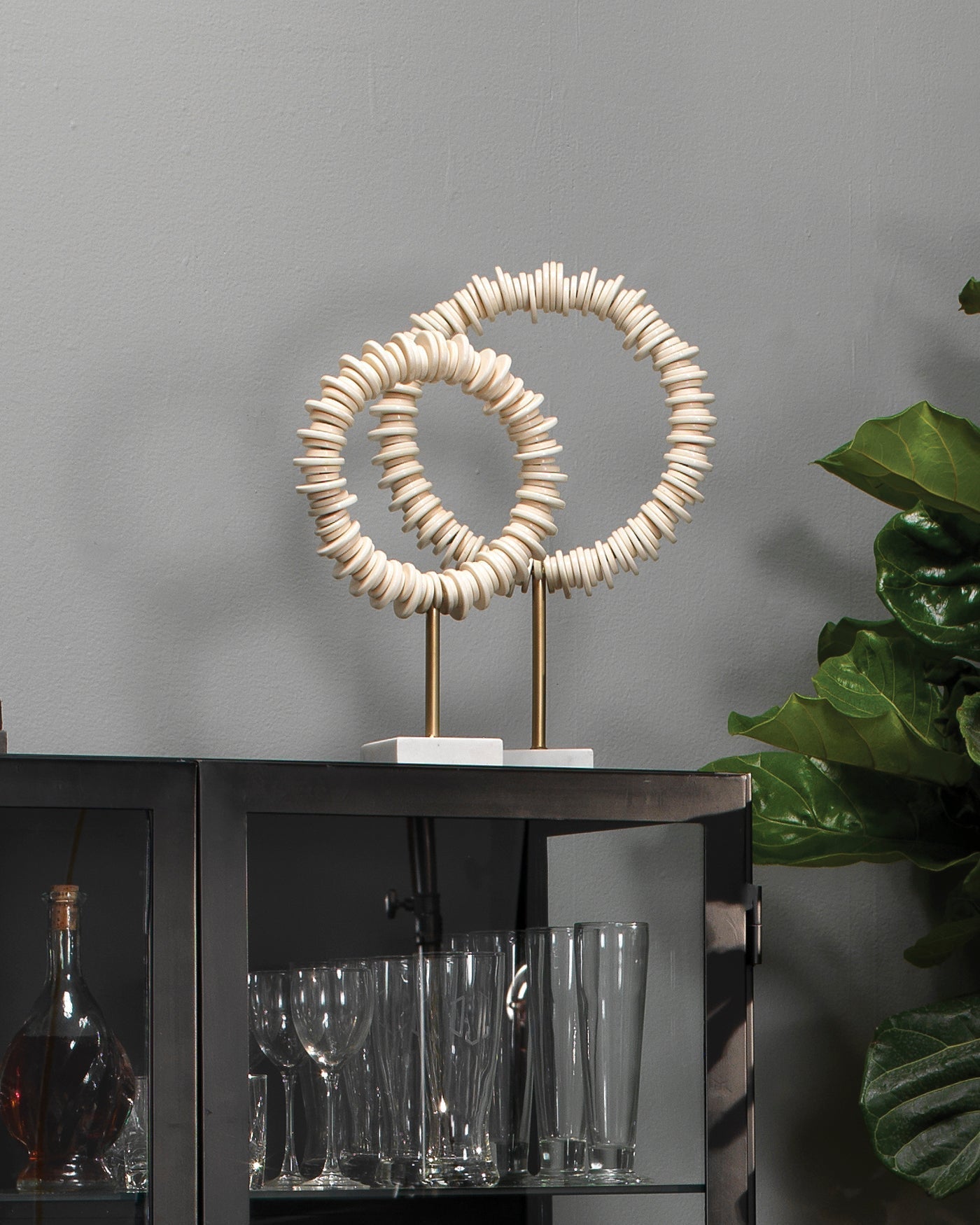Arena Ring Sculptures (Set Of Two)-Jamie Young-JAMIEYO-7AREN-CREAM-Decorative Objects-2-France and Son