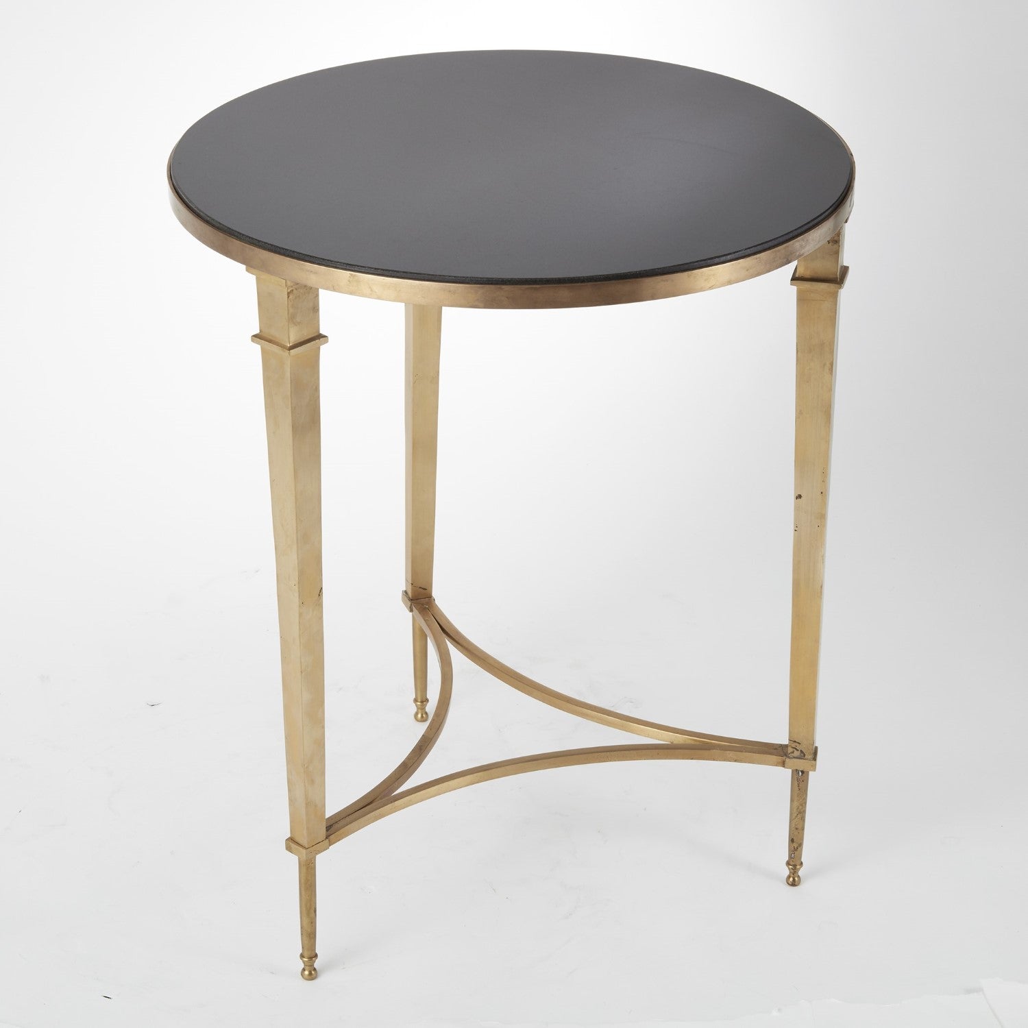 Round French Square Leg Table - Brass-Global Views-GVSA-8.80604-Side Tables-2-France and Son