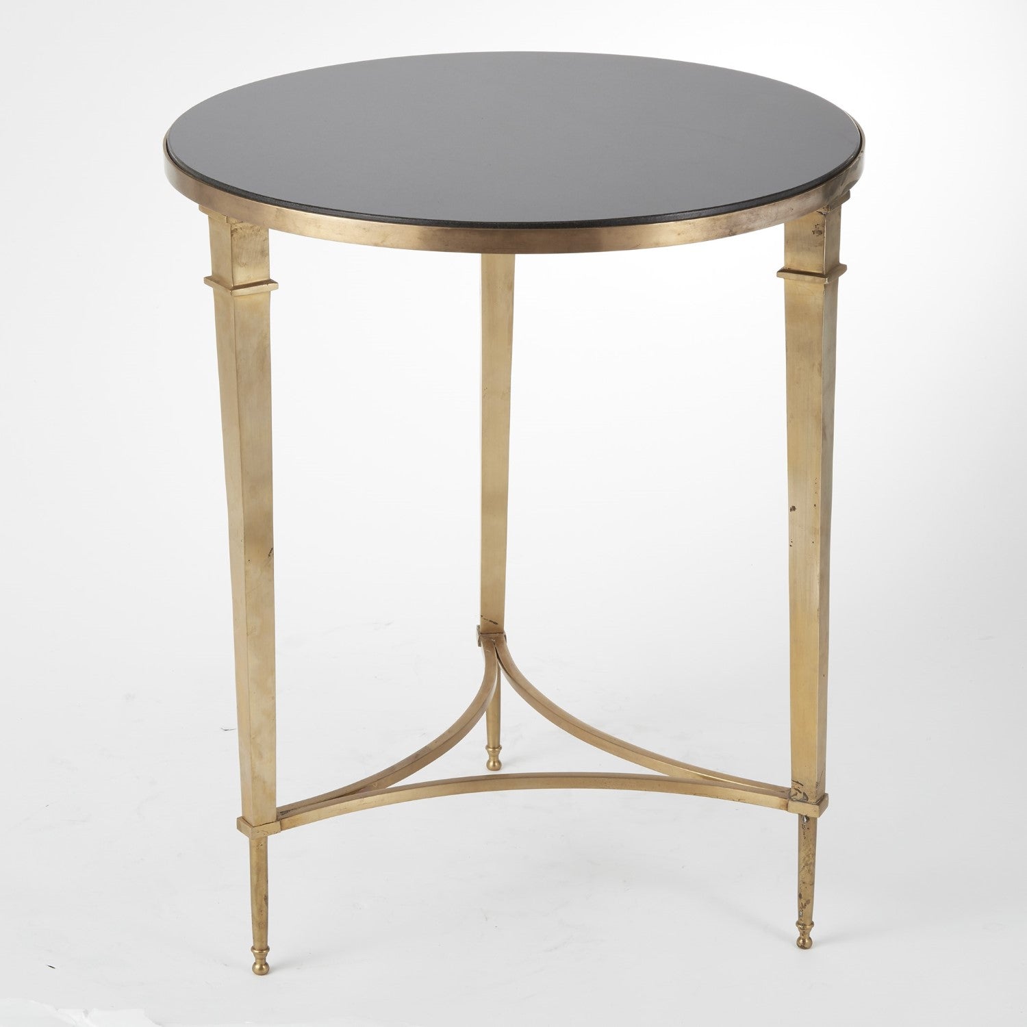 Round French Square Leg Table - Brass-Global Views-GVSA-8.80604-Side Tables-1-France and Son