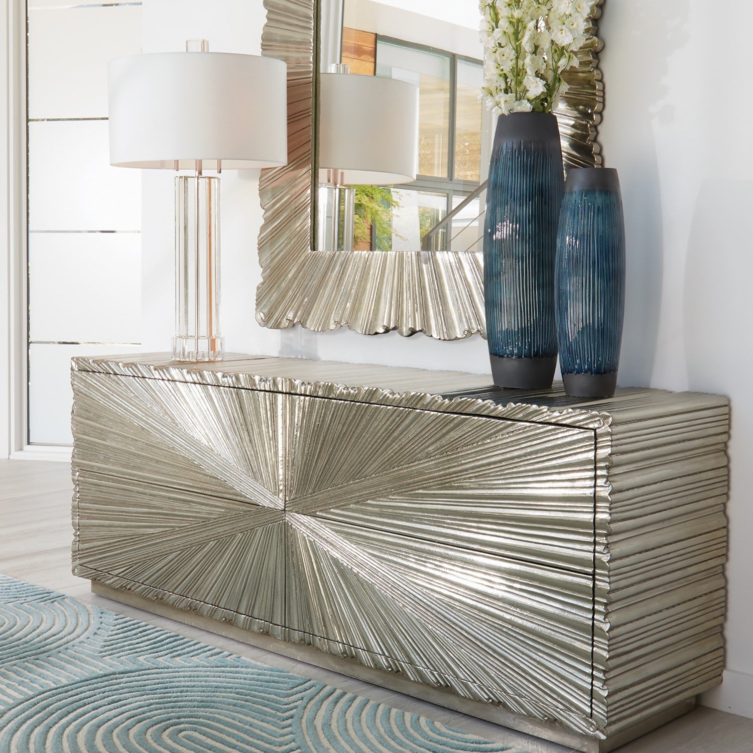 Fluted Crystal Column Table Lamp-Global Views-GVSA-8.82477-Table Lamps-2-France and Son