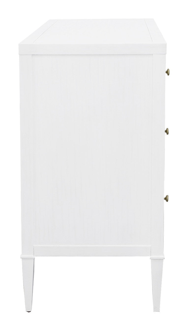 East Camden Dresser - Pearl - Metal Accents,Poplar Solids and Veneers