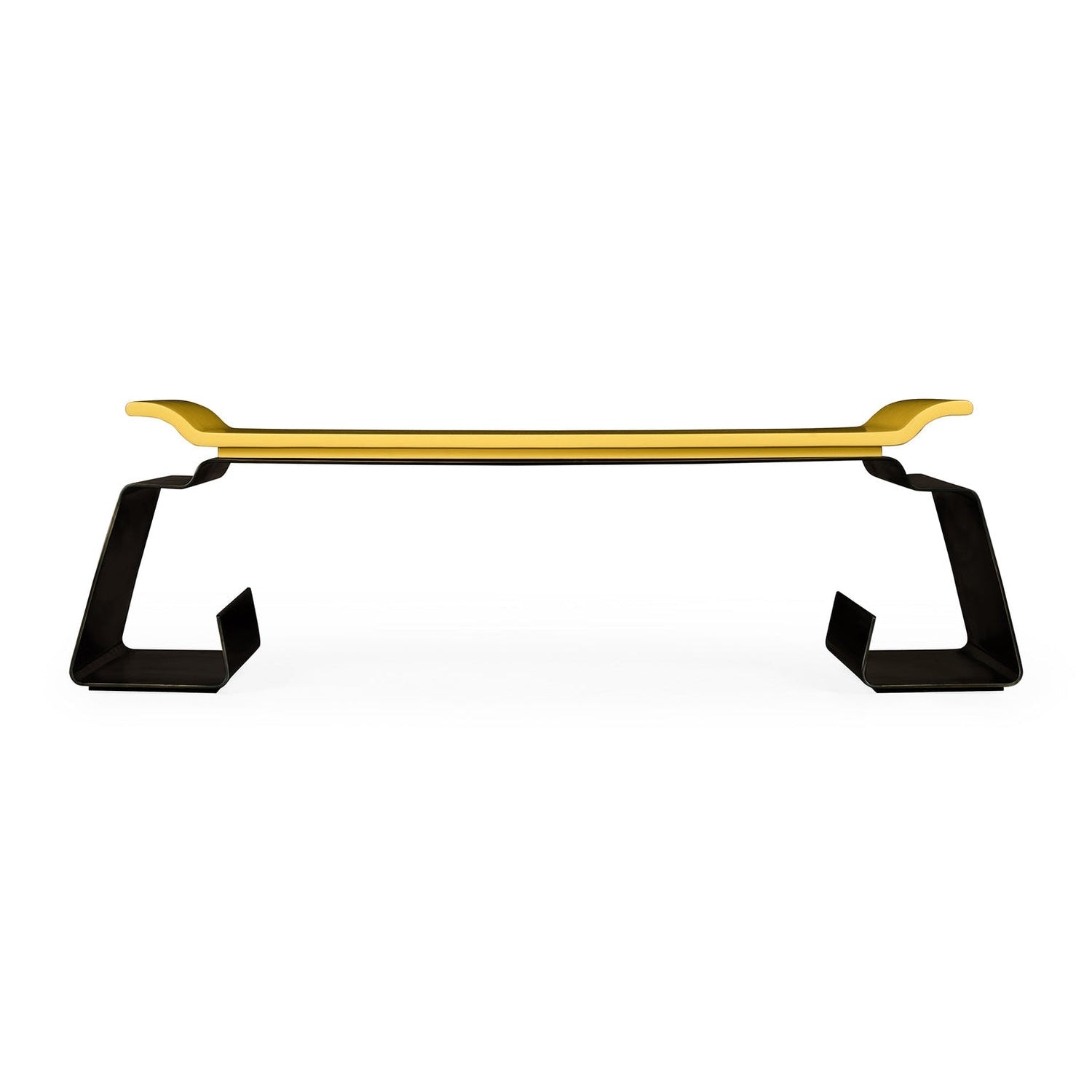 Asian Peking Yellow & Bronzed Iron Coffee Table-Jonathan Charles-JCHARLES-500156-LPY-BAH-Coffee Tables-2-France and Son