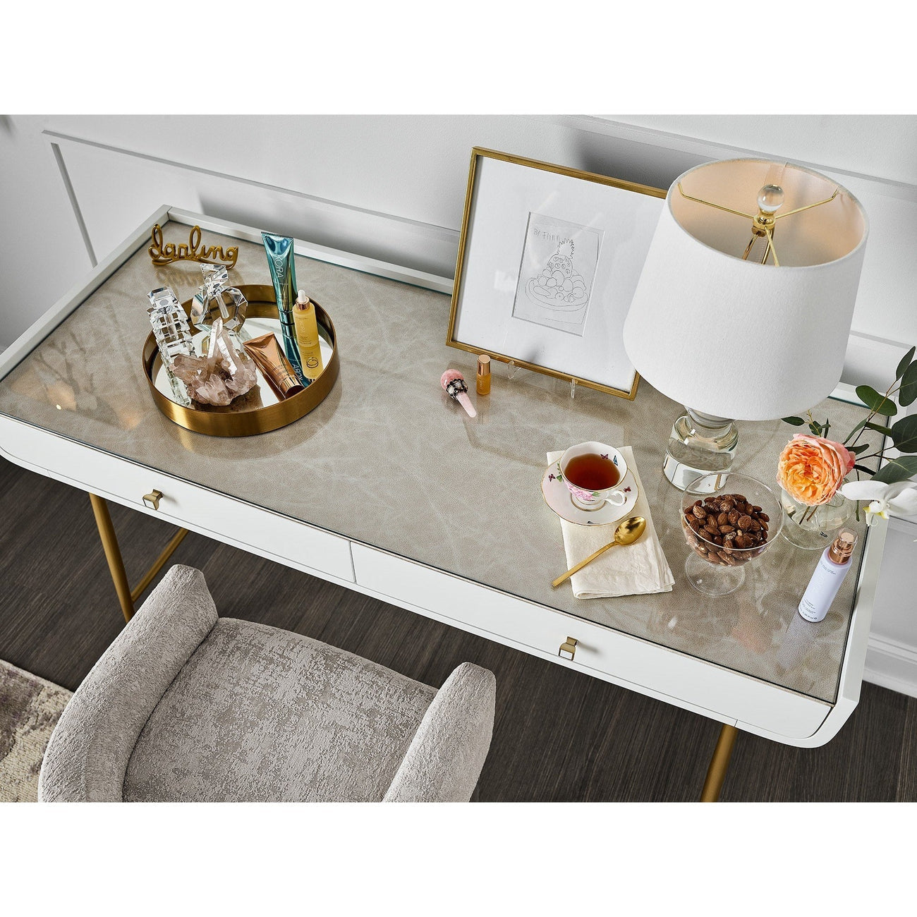 Love. Joy. Bliss. - Miranda Kerr Home Collection - Allure Vanity Desk-Universal Furniture-UNIV-956813-Desks-5-France and Son