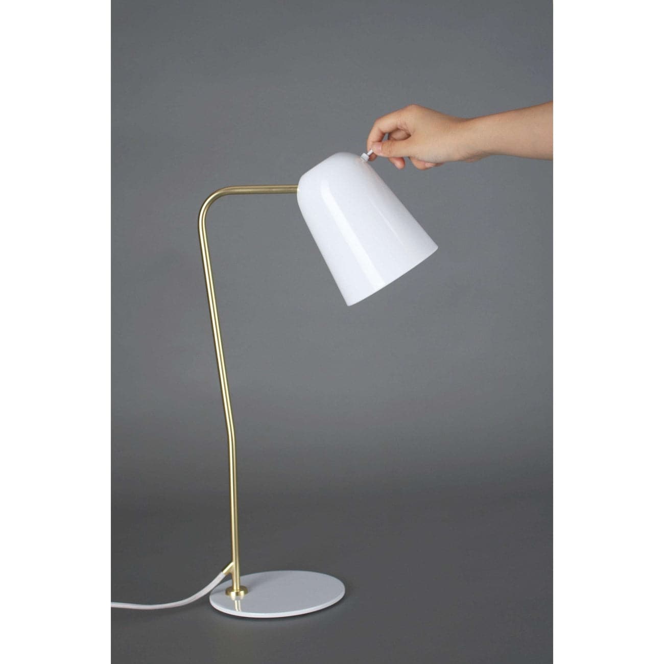 Dobi Table Lamp - White/Brass - SEED-SQ-2181D-WH - seed design