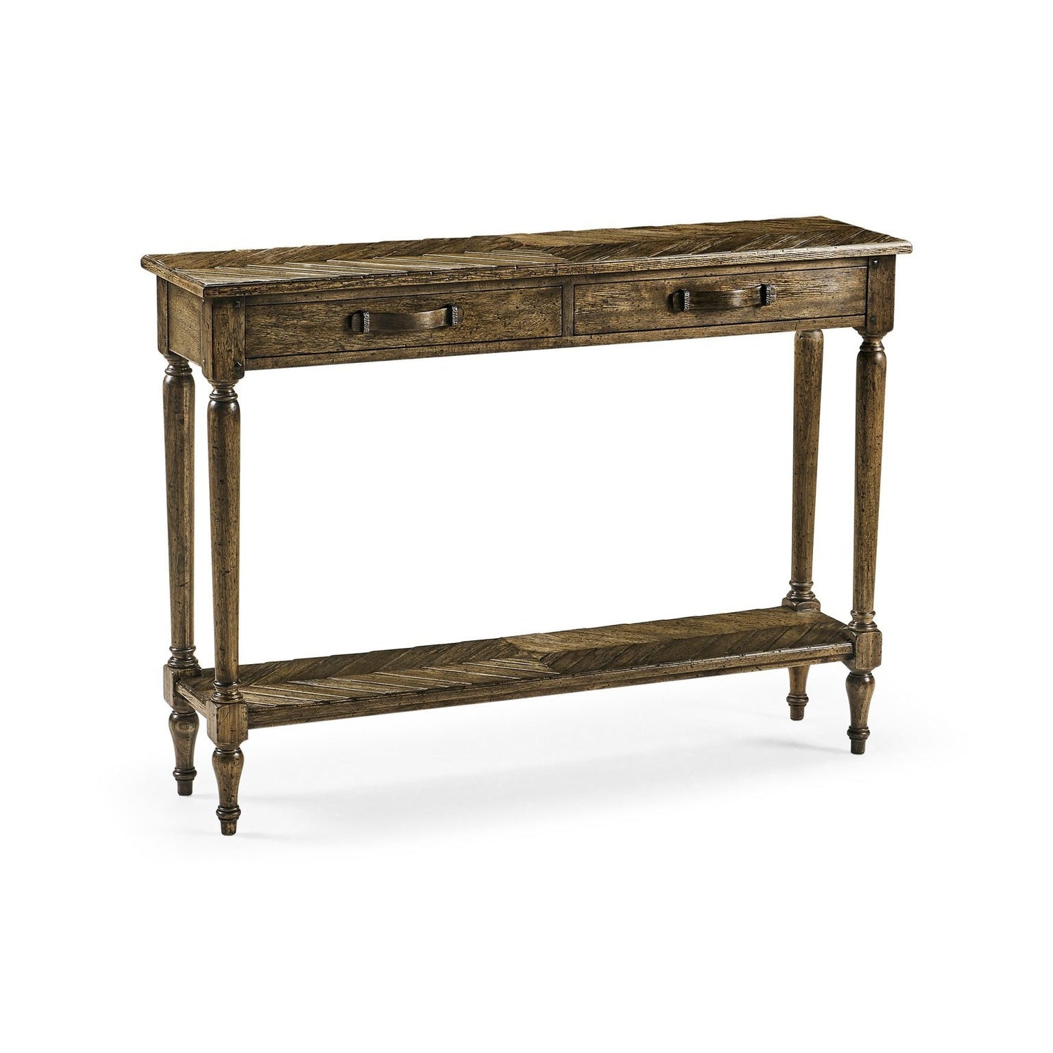 Parquet Console Table-Jonathan Charles-JCHARLES-491077-CFW-Console TablesCountry Walnut-6-France and Son