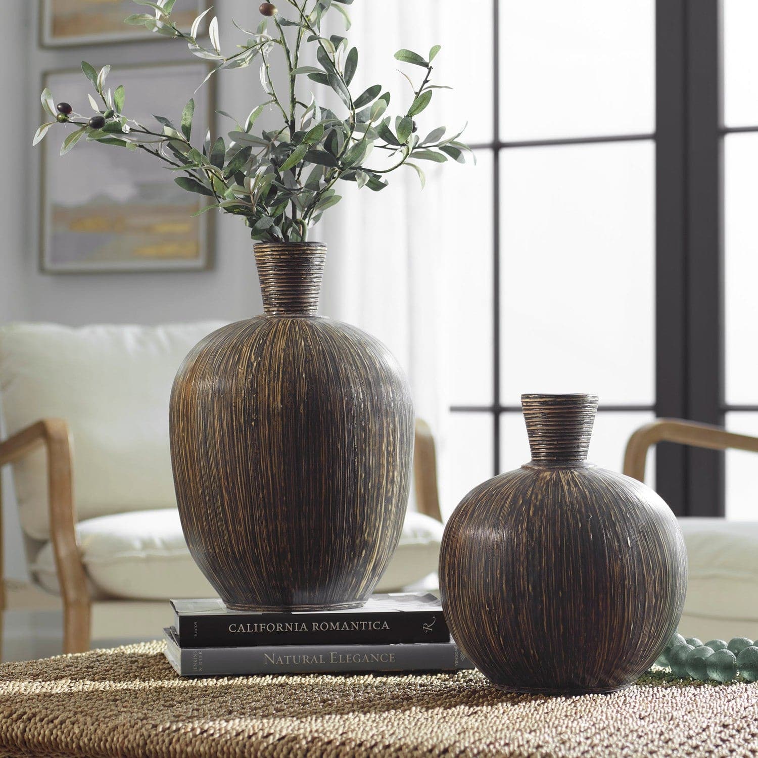 Islander Black Vases S/2-Uttermost-UTTM-17116-Vases-2-France and Son
