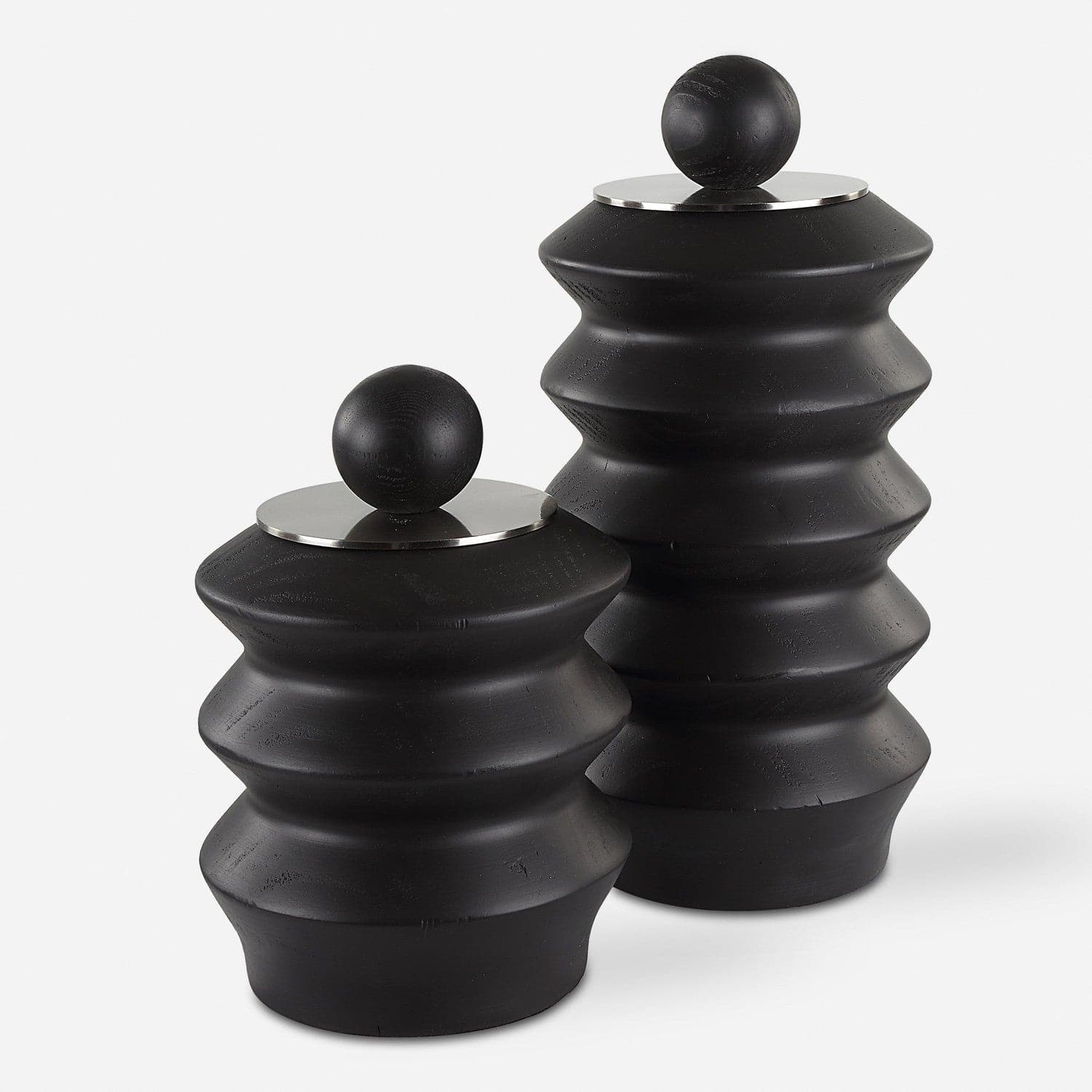 Accordion Black Wood Containers S/2-Uttermost-UTTM-18137-Decor-1-France and Son