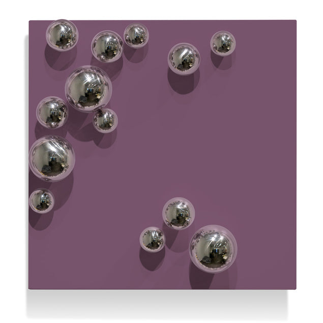 Substrate Wall Play- 6"TH-Gold Leaf Design Group-GOLDL-ART1942-Wall DecorMagenta W/ Orb Stainless-10-France and Son