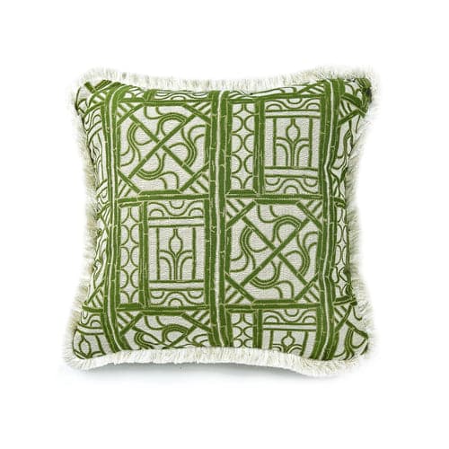 Bamboo Lattice Pillow w/ Trim-Ann Gish-ANNGISH-PWBL2424T-AQU-CRE-PillowsBlue/ White-4-France and Son