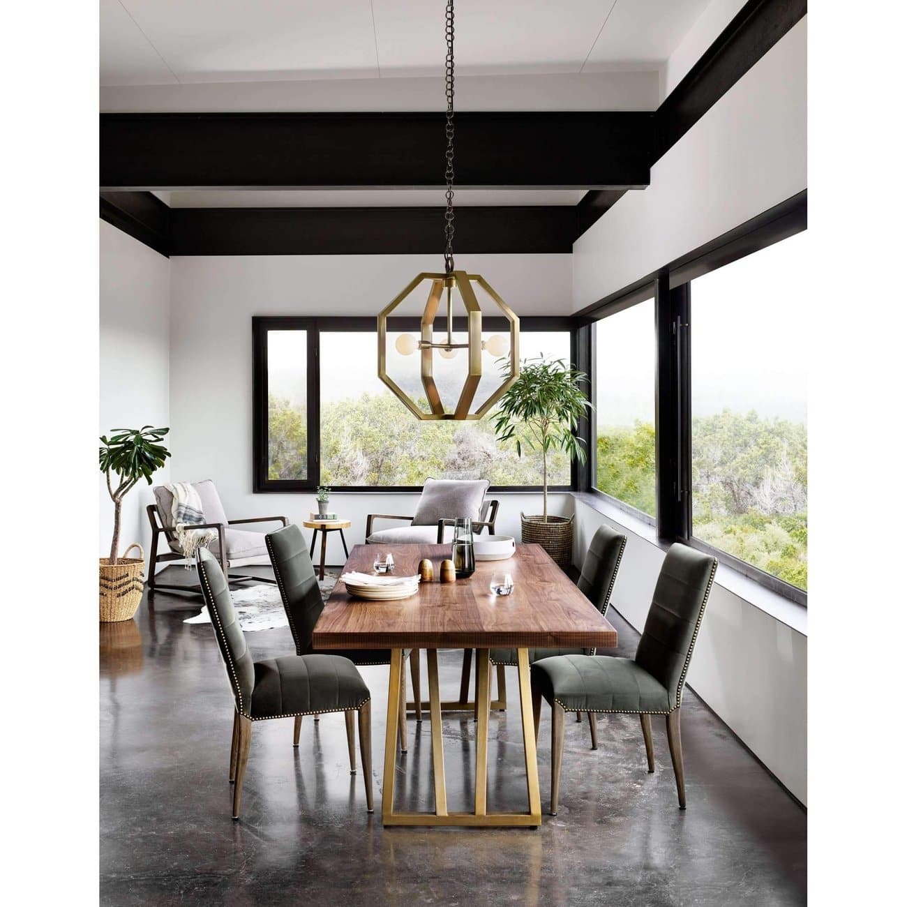 Nate Dining Chair-Four Hands-FH-105582-009-Dining ChairsDark Linen / Dark Nettlewood-2-France and Son