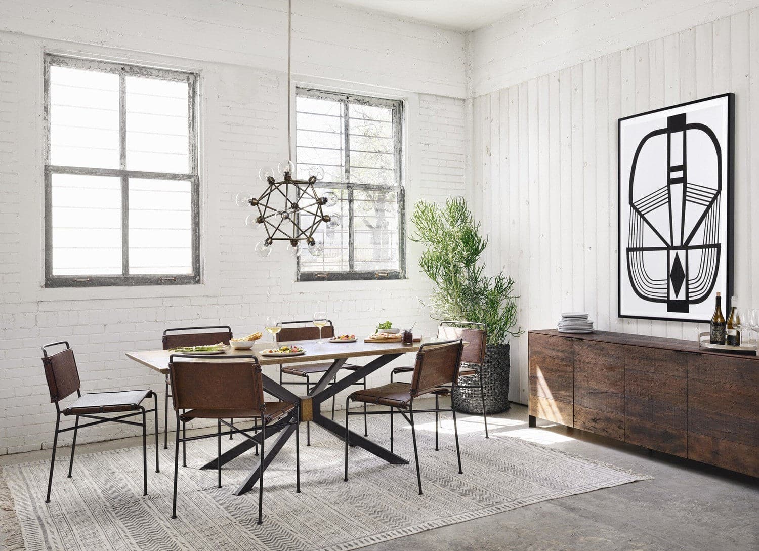 Spider Dining Table - Bright Brass Clad