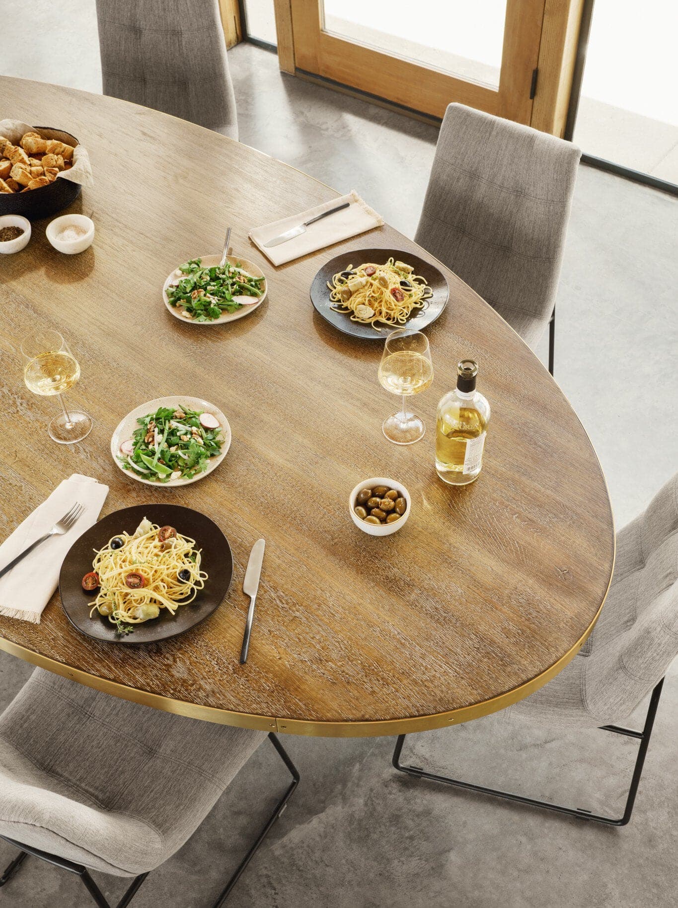 Evans Oval Dining Table - Reclaimed Burnt Oak