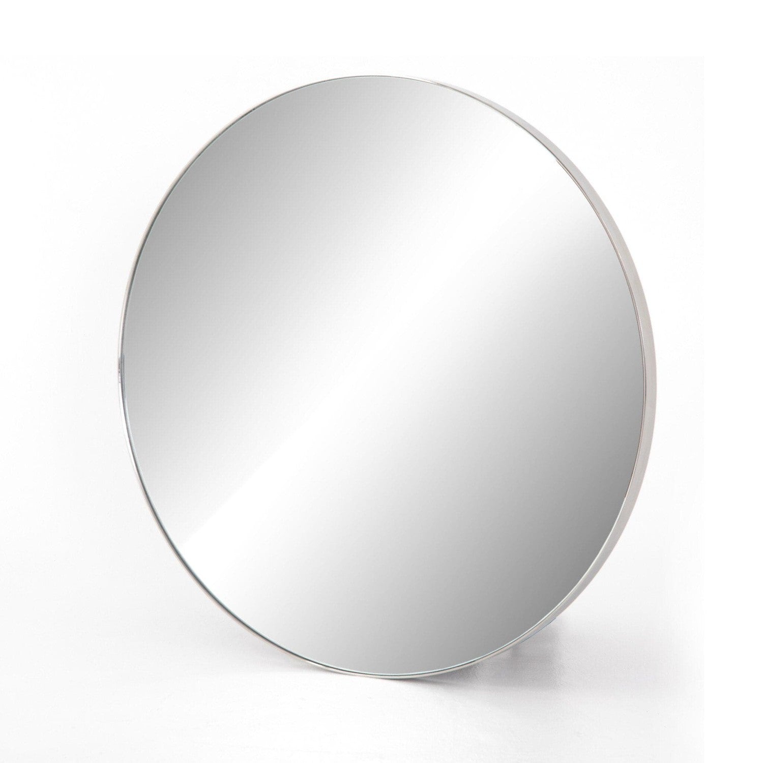 Bellvue Round Mirror - Shiny Steel