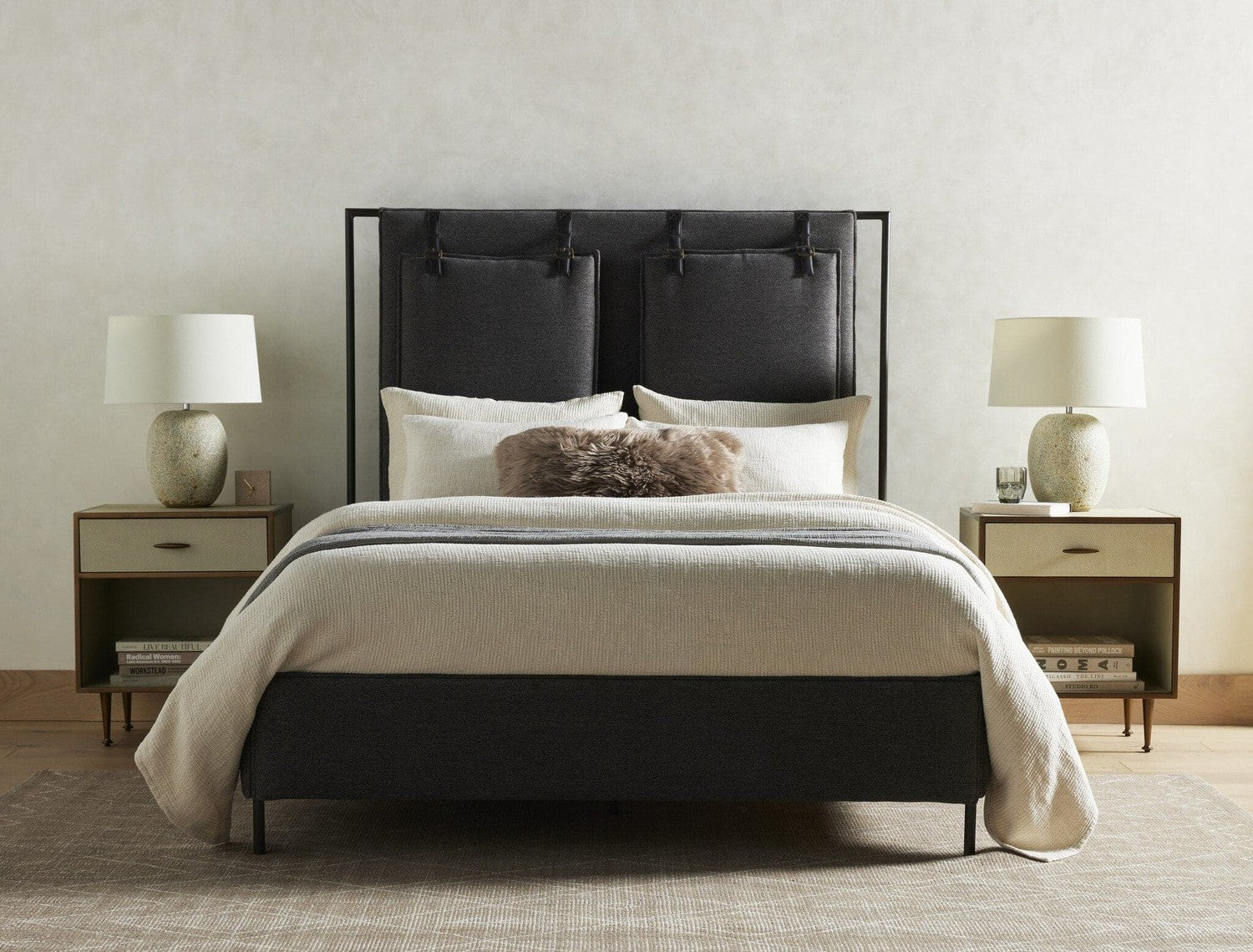 Leigh Upholstered Bed - San Remo Ash - Queen