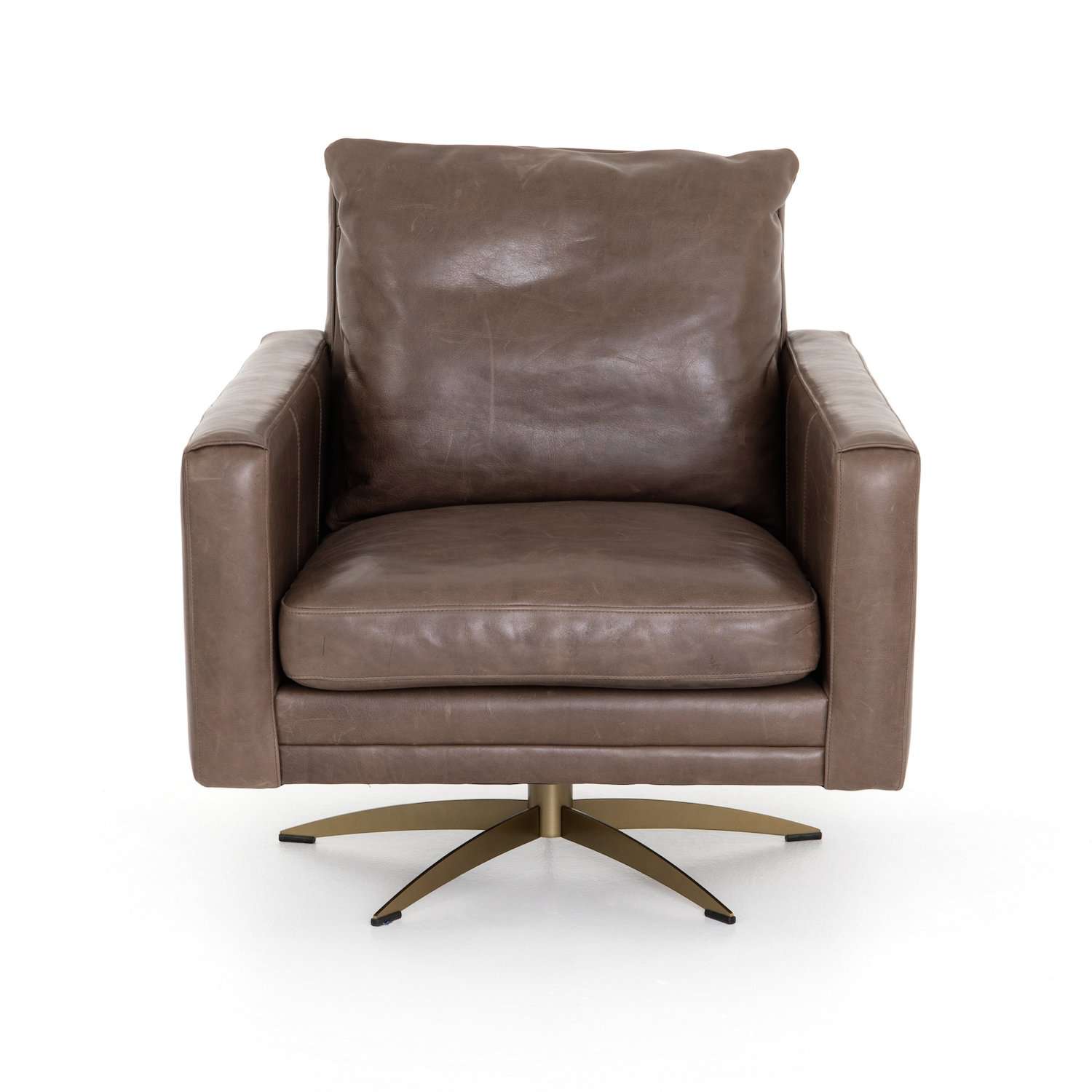Lyndon Swivel Chair-Four Hands-FH-106083-009-Lounge ChairsDakota Fossil-2-France and Son