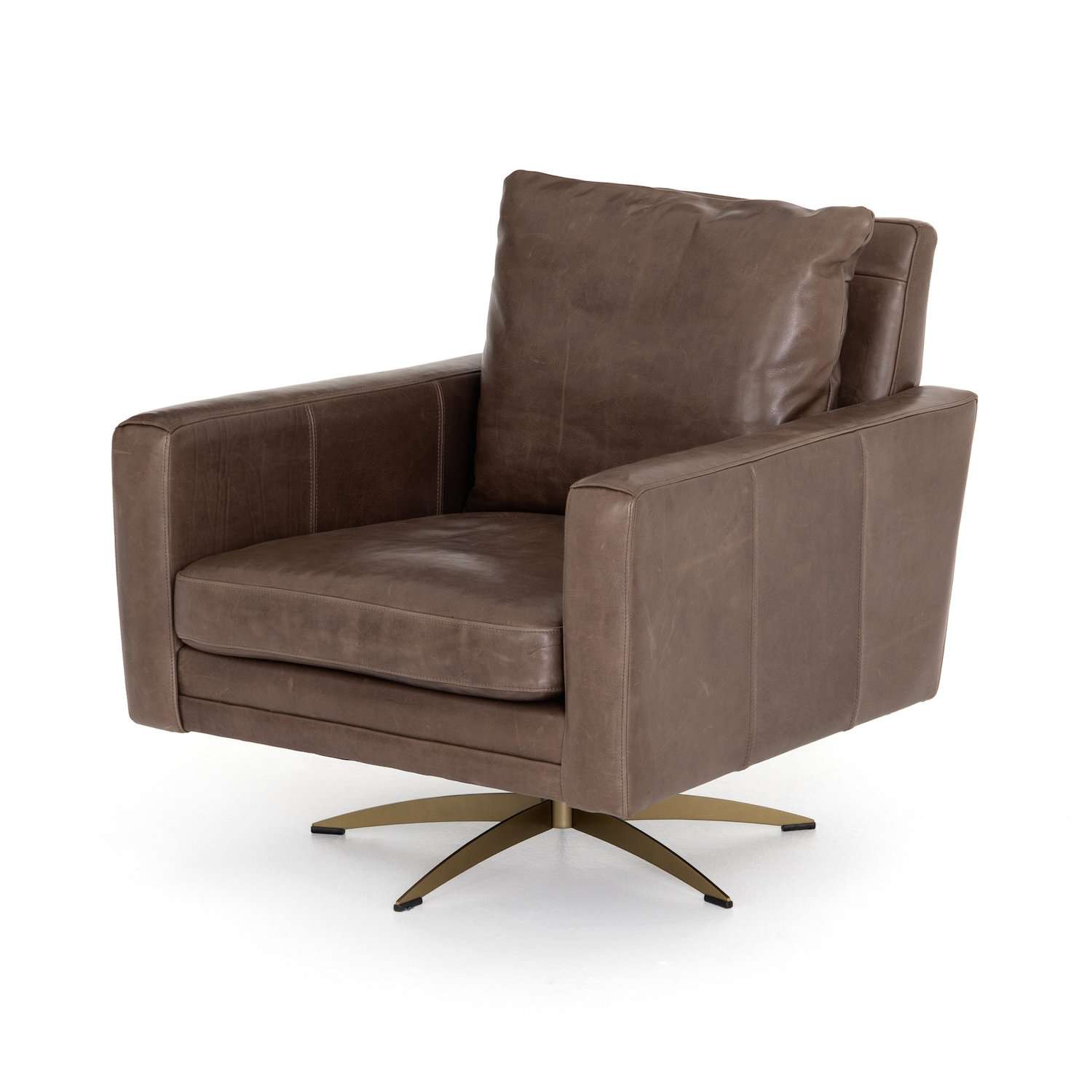 Lyndon Swivel Chair-Four Hands-FH-106083-009-Lounge ChairsDakota Fossil-1-France and Son