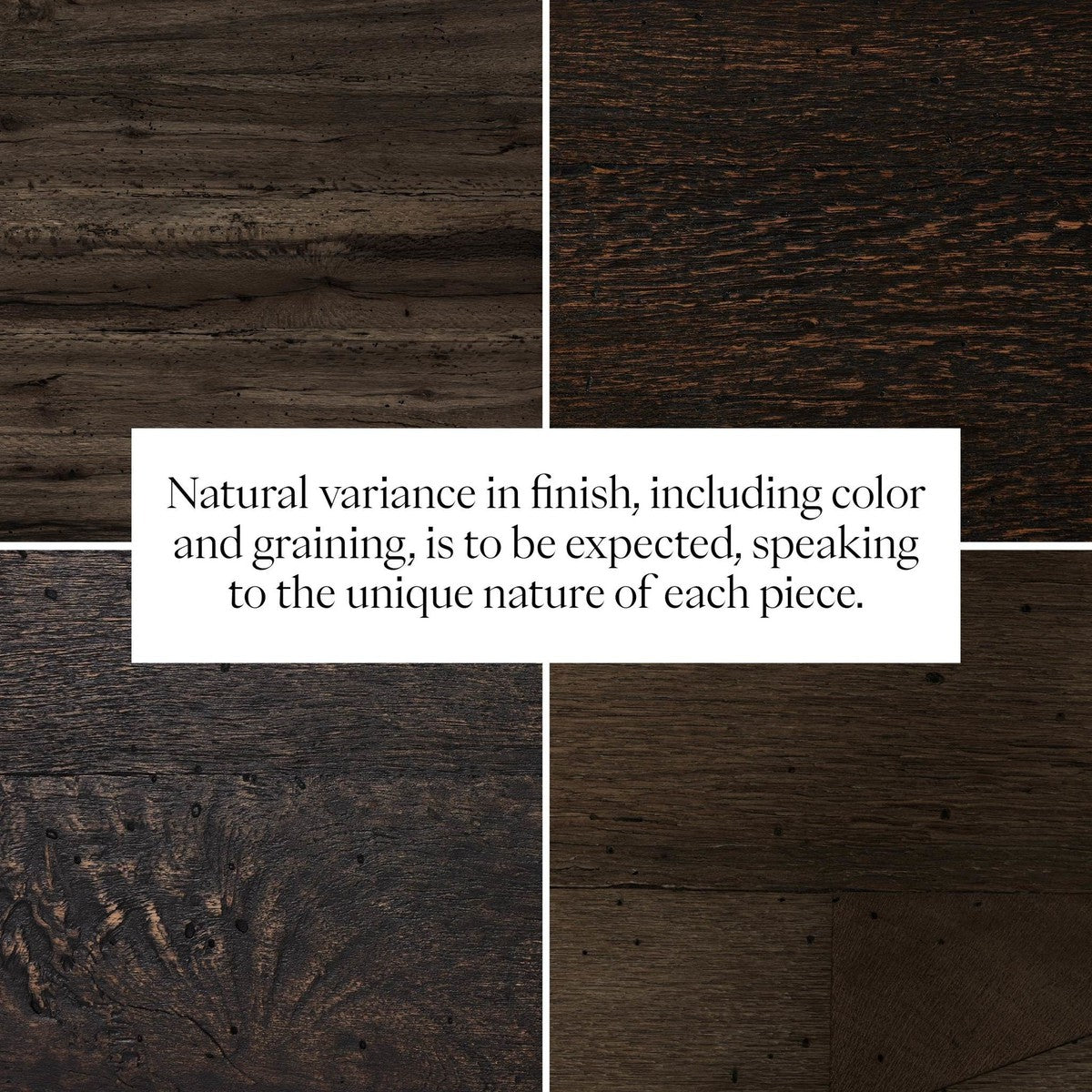 Abaso 6-Drawer Dresser - Ebony Rustic Wormwood Oak - Dark Brown, Black