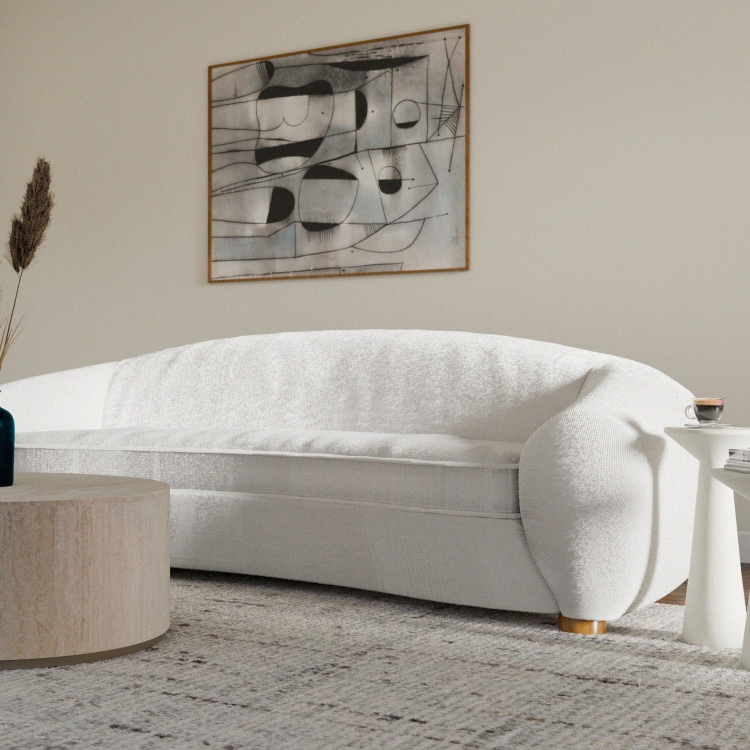 Polar Bear Sofa 94.5"-France & Son-F218543IVORY-SofasIvory Boucle-3-France and Son