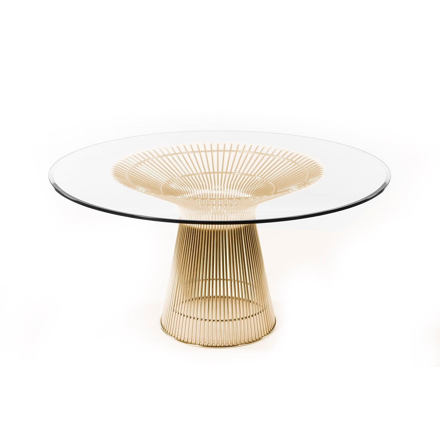 Mid Century Platner Stainless Steel Dining Table-France & Son-FB9688GLSGOLD-Dining TablesGold-4-France and Son