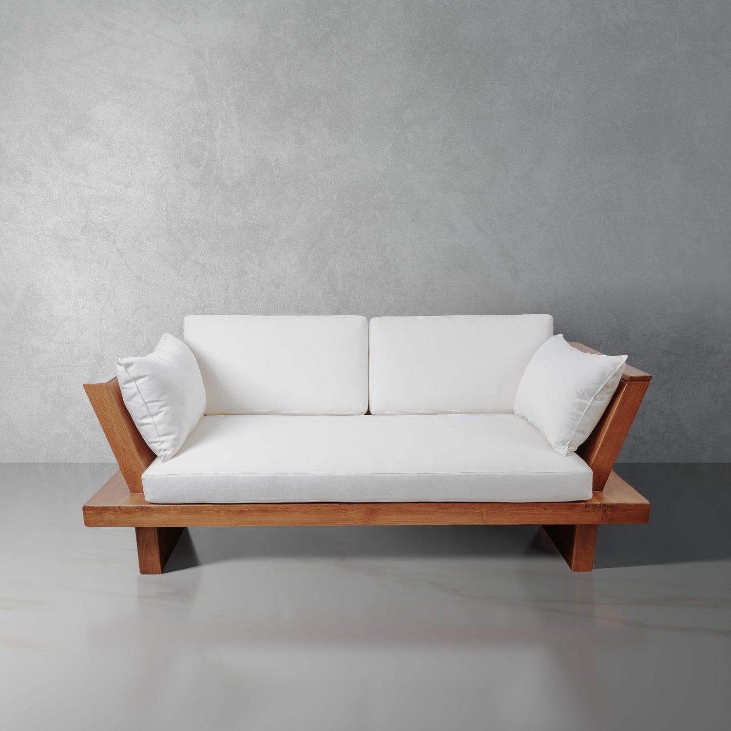 Zen Teak Platform Sofa-France & Son-FL1006-Outdoor Sofas-1-France and Son