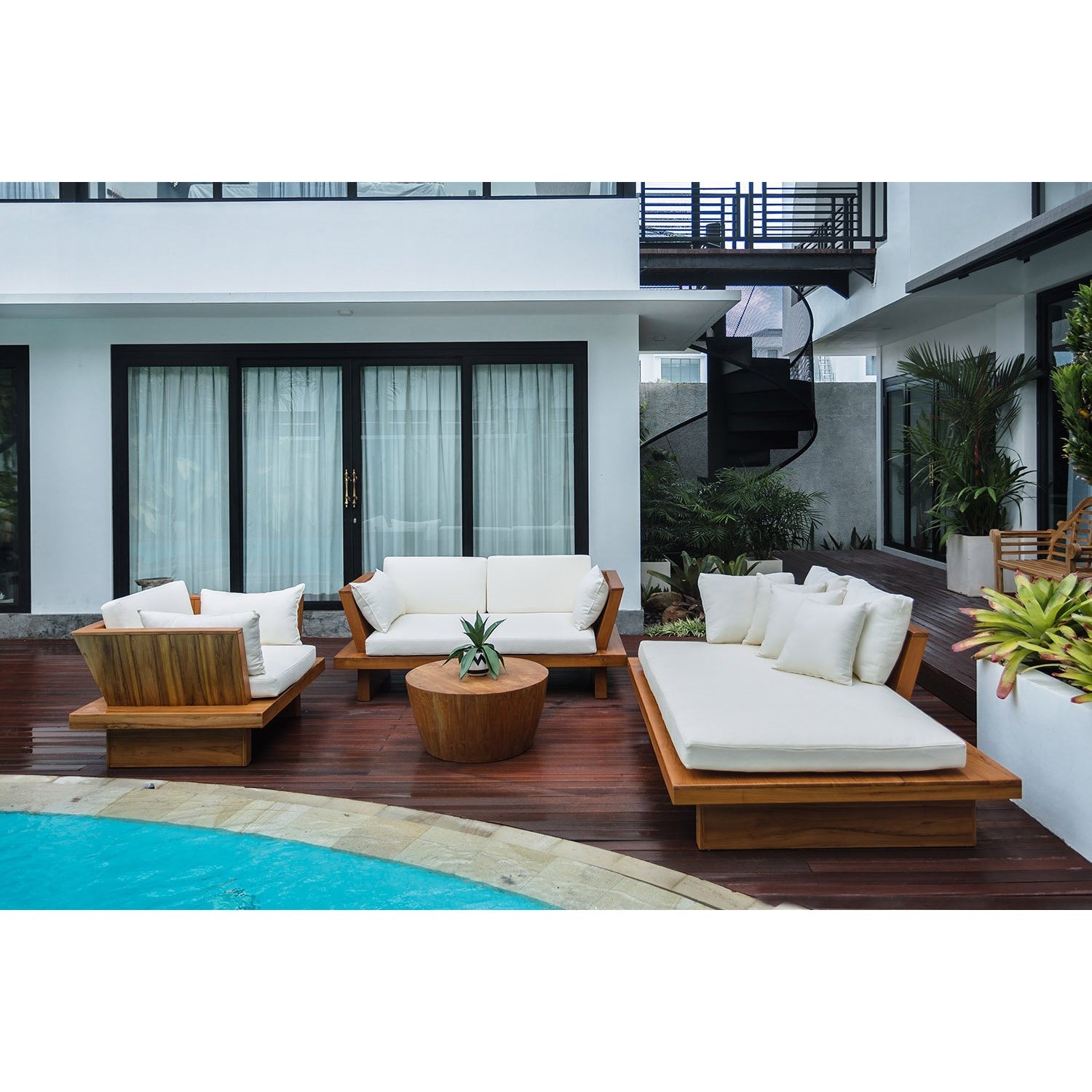 Zen Teak Platform Sofa-France & Son-FL1006-Outdoor Sofas-6-France and Son