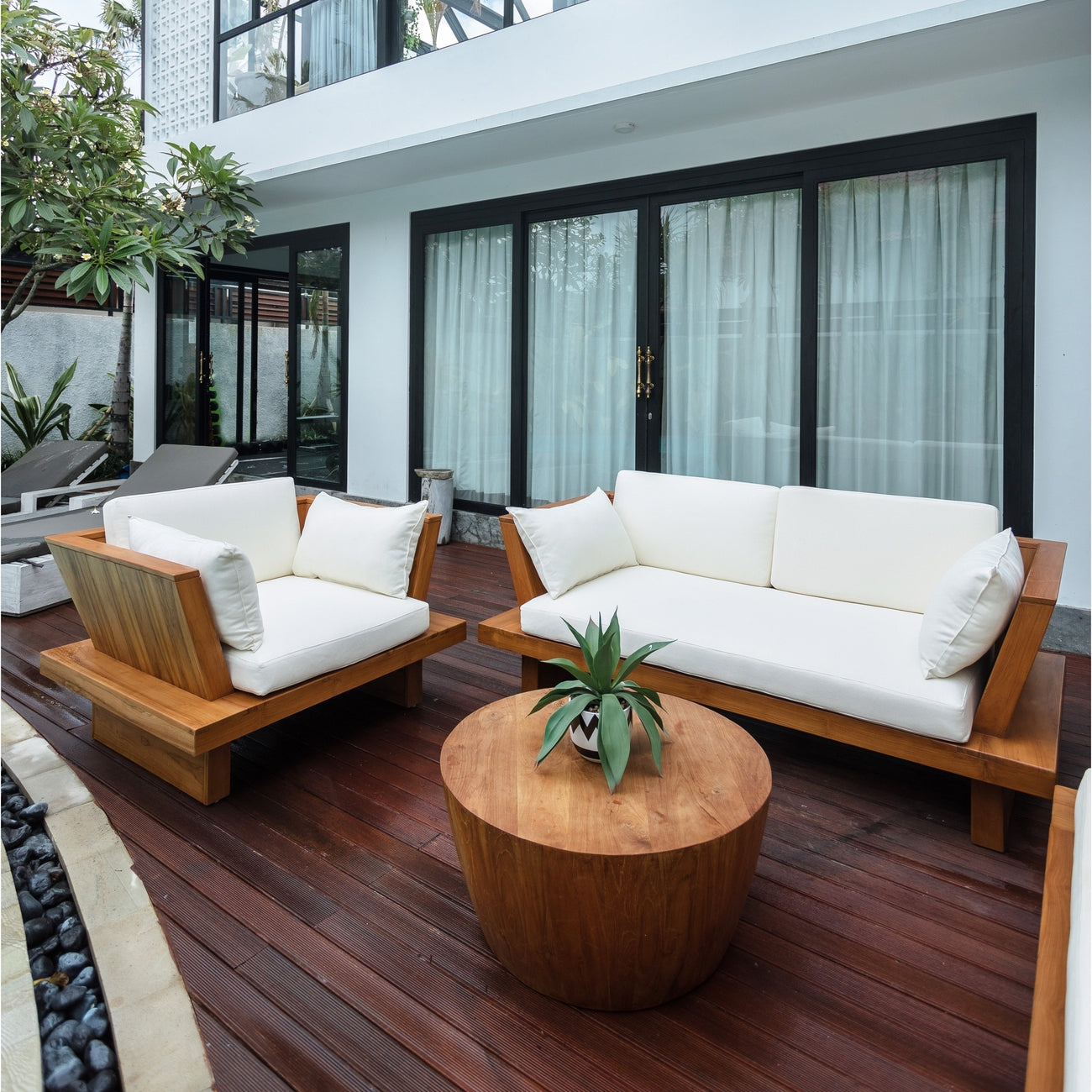 Zen Teak Platform Sofa-France & Son-FL1006-Outdoor Sofas-7-France and Son