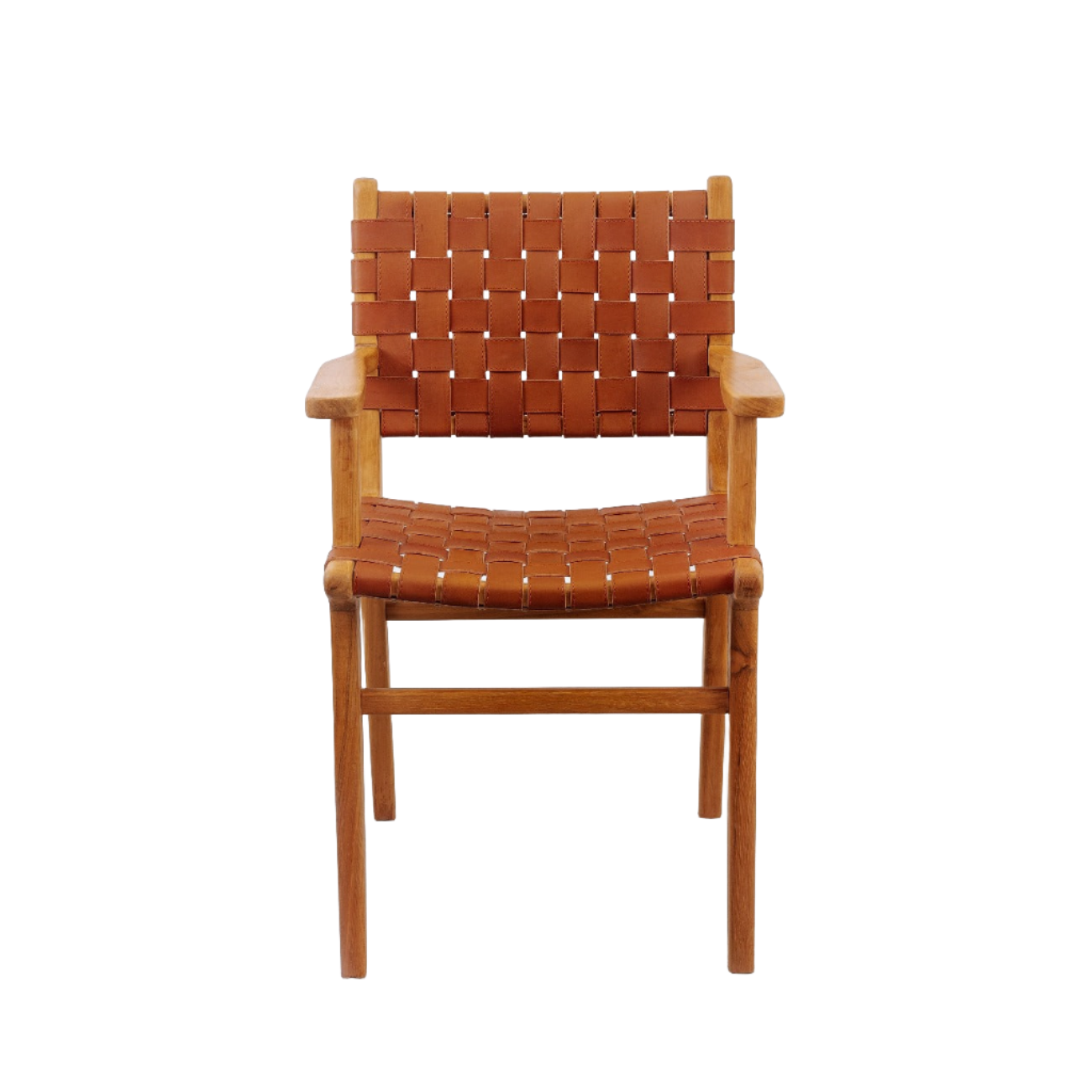Cahyo Woven Leather Dining Armchair