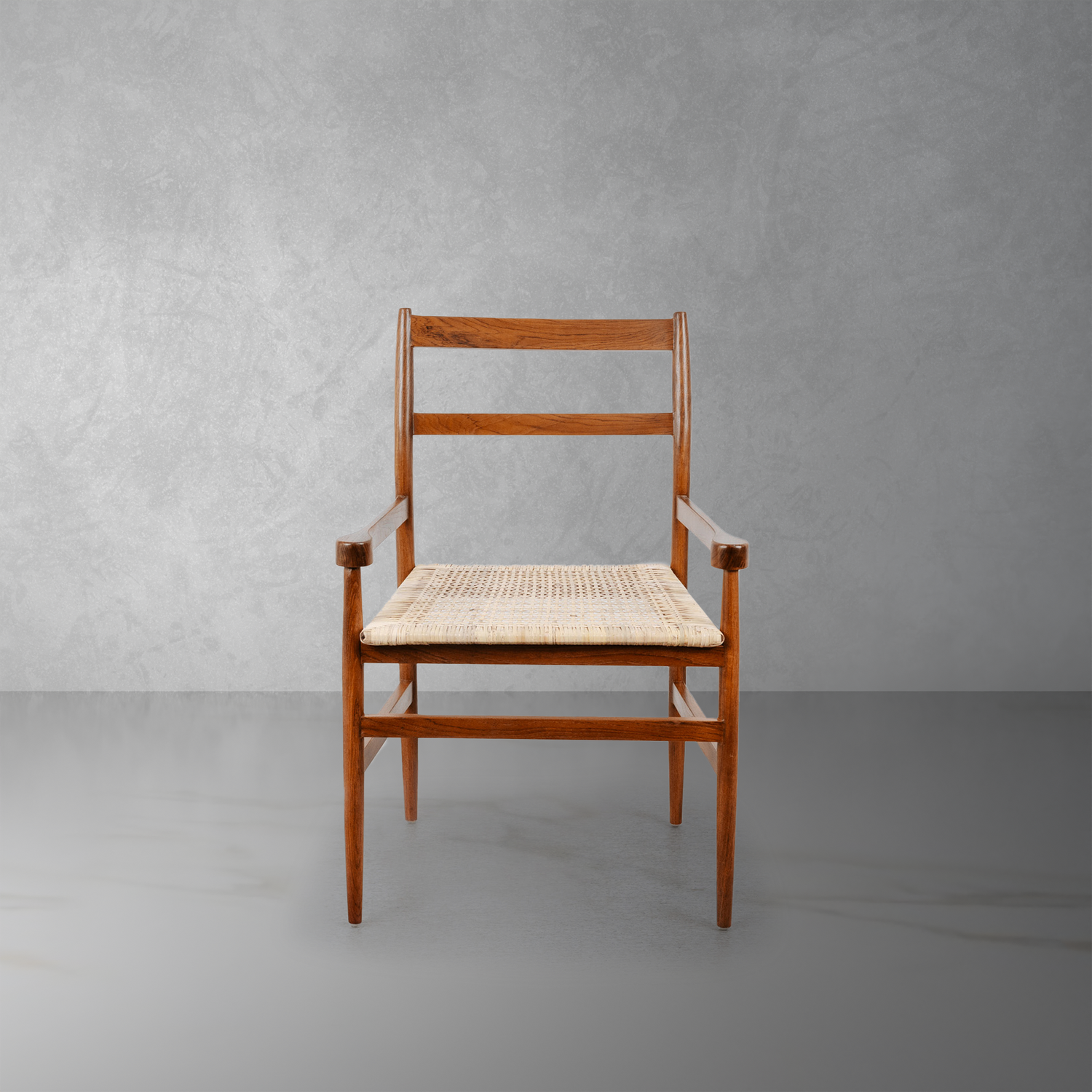 Derichs Dining Arm Chair with Cane Seat-France & Son-FL1035-Dining Chairs-2-France and Son