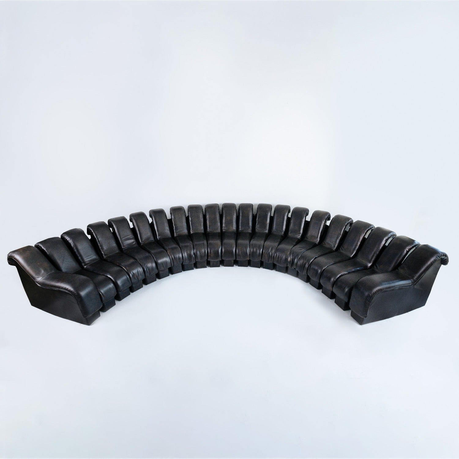 Non Stop Infinity Sofa Set - Leather-France & Son-FL1051BMAH-SET-SectionalsDistressed Black-6-France and Son