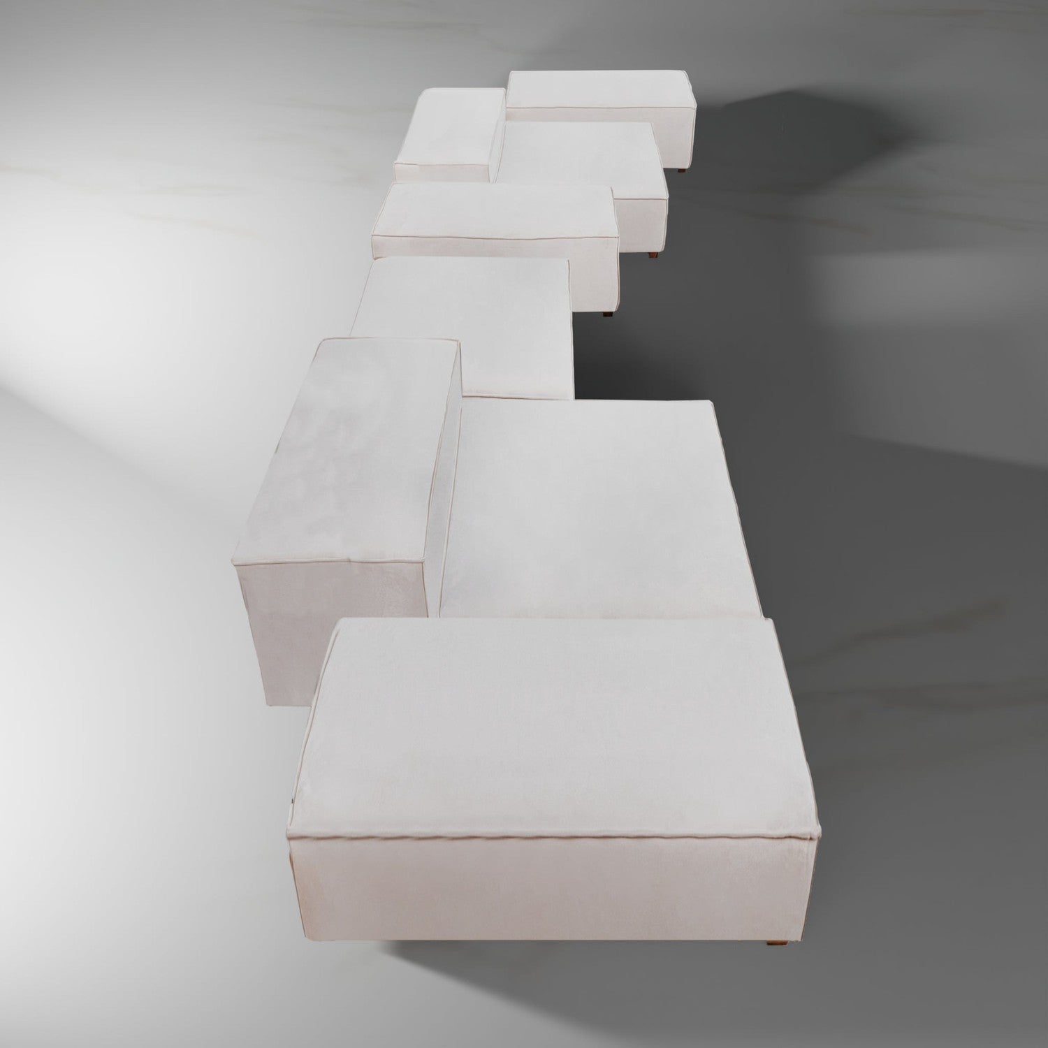 Barrett Modular Sectional - Fabric-France & Son-FL1065FBGE-SET-SectionalsComplete 8pc Set-1-France and Son