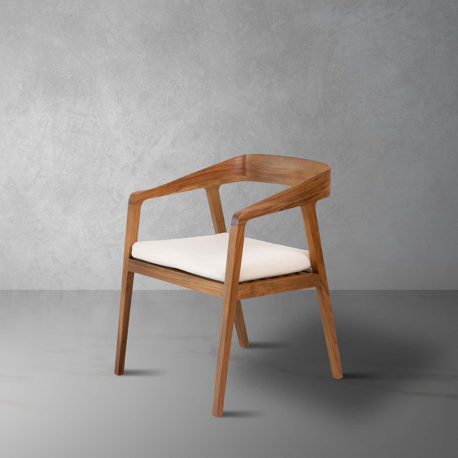 Fields Teak Dining Arm Chair-France & Son-FL1094BGE-Dining Chairs-1-France and Son